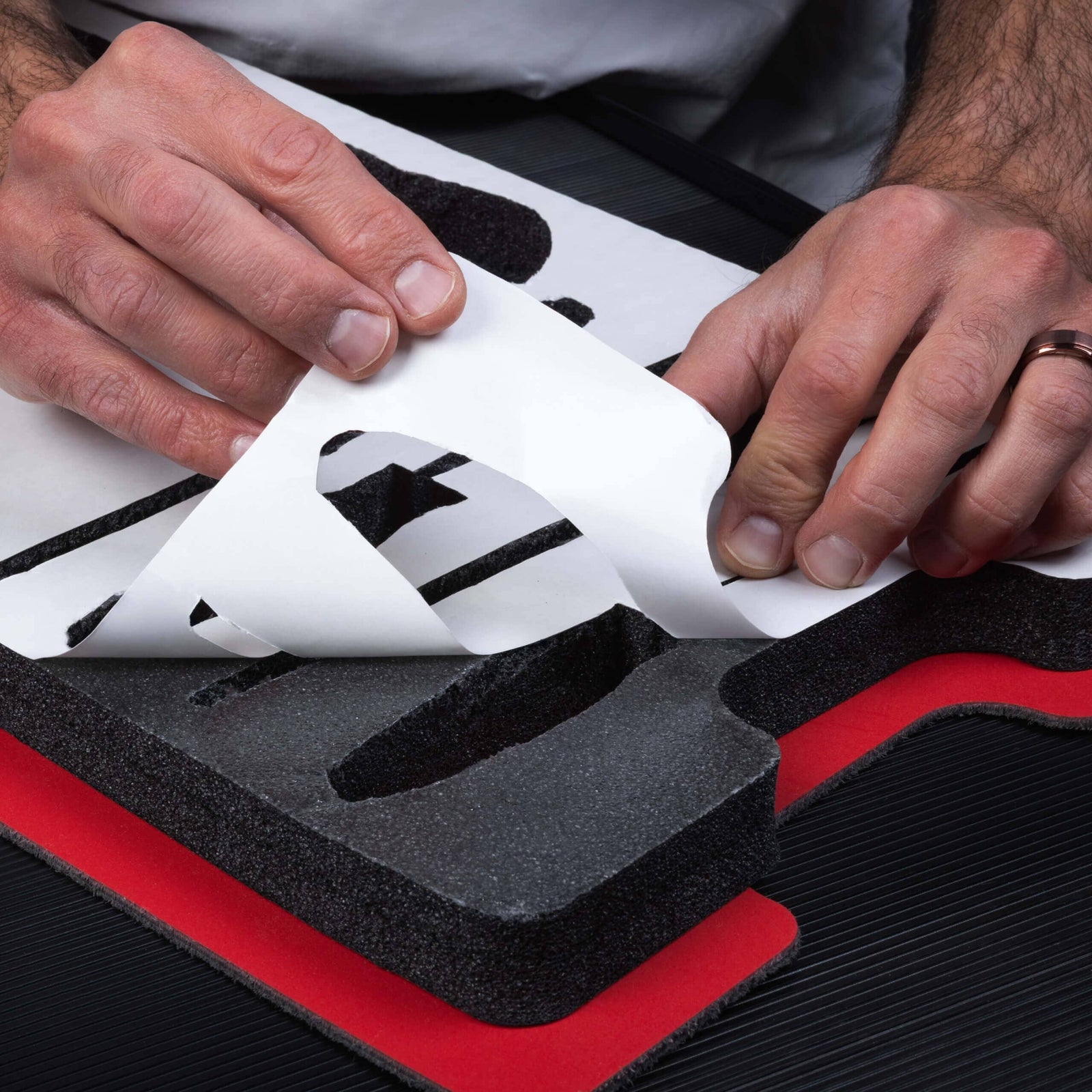 Pelican 1620 Tool Foam Kit (Set of 7 Black Foam Inserts with Red Plastic Backers) ColorCase