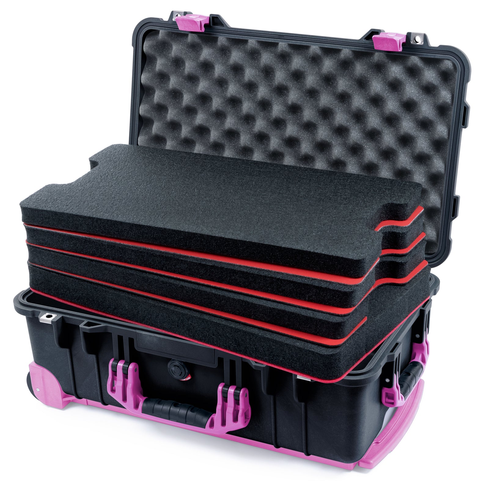Pelican 1510 Case - Black & Magenta Trolley