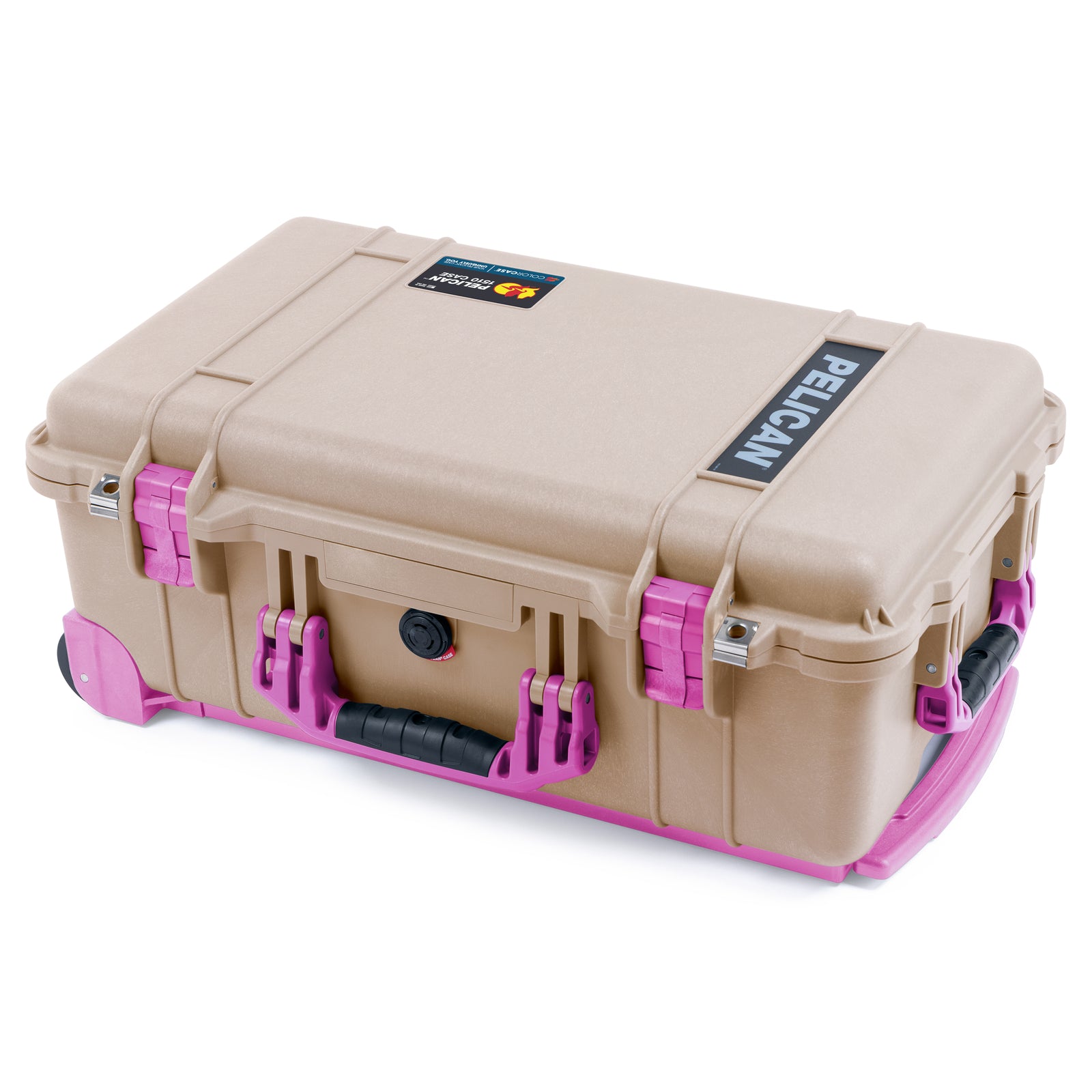 Pelican 1510 Case - Desert Tan & Magenta Trolley