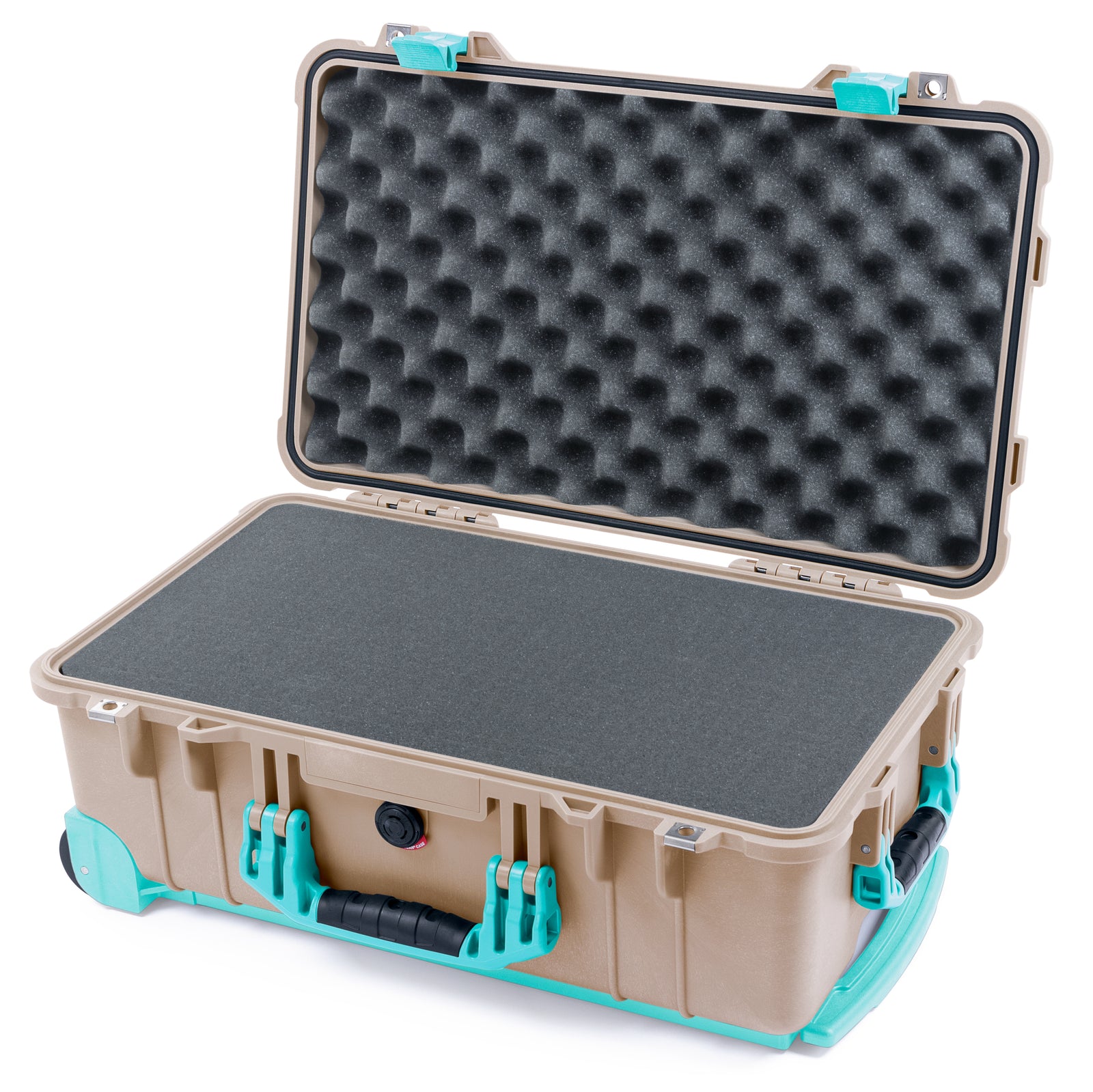 Pelican 1510 Case - Desert Tan & Teal Trolley