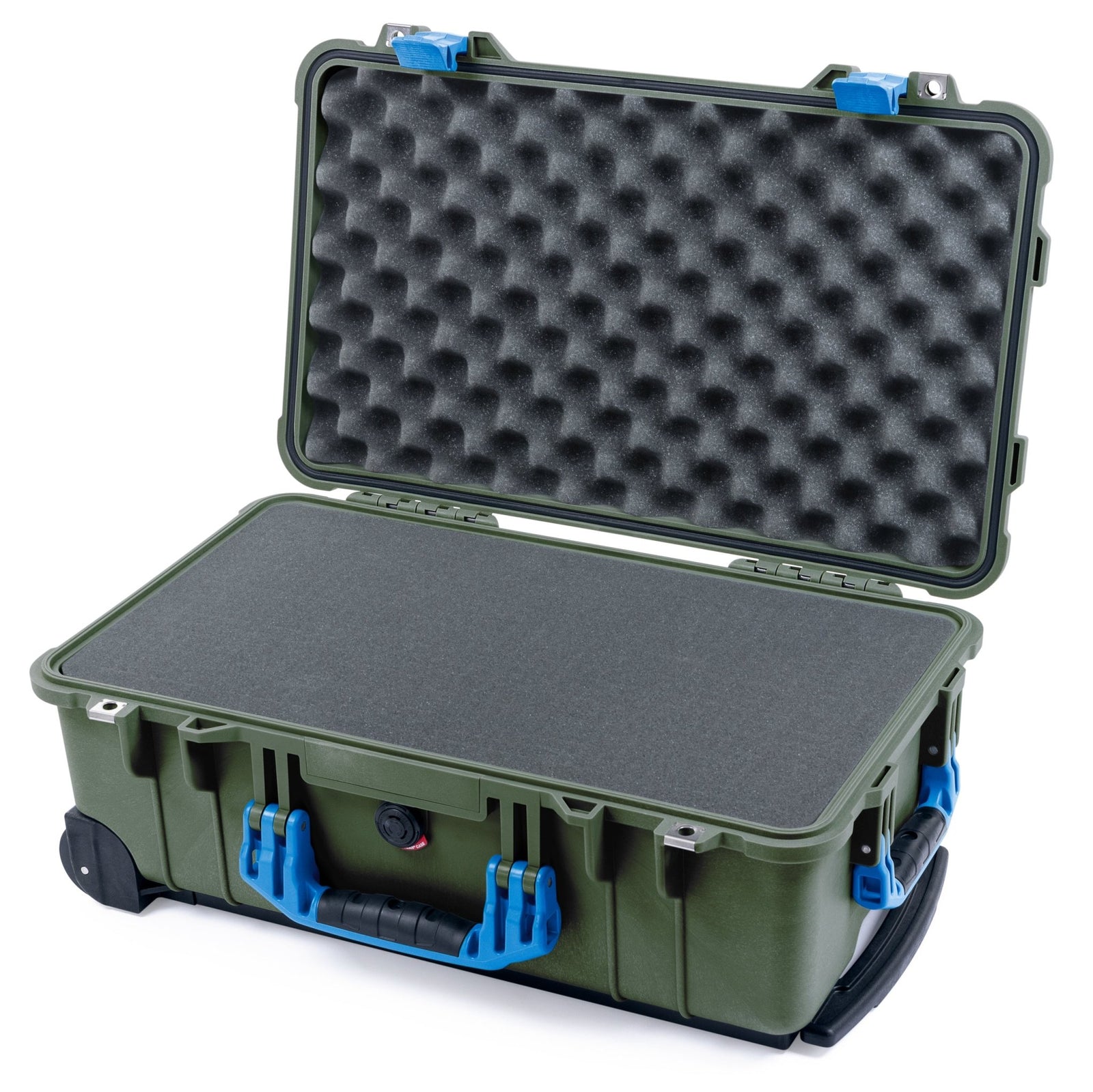 Pelican 1510 Case - OD Green & Blue - Pick & Pluck Foam / Convolute Lid Foam