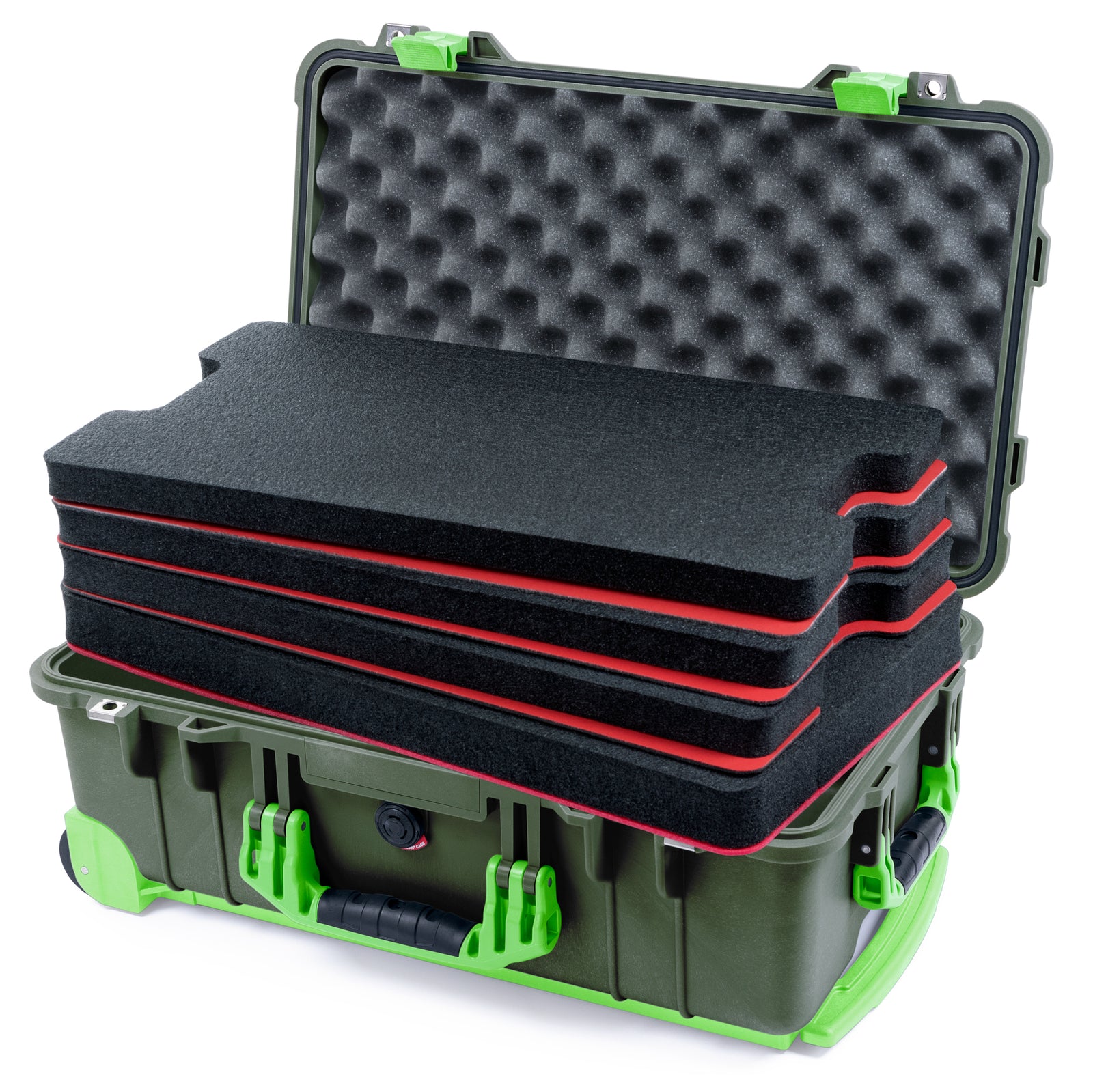 Pelican 1510 Case - OD Green & Lime Green Trolley