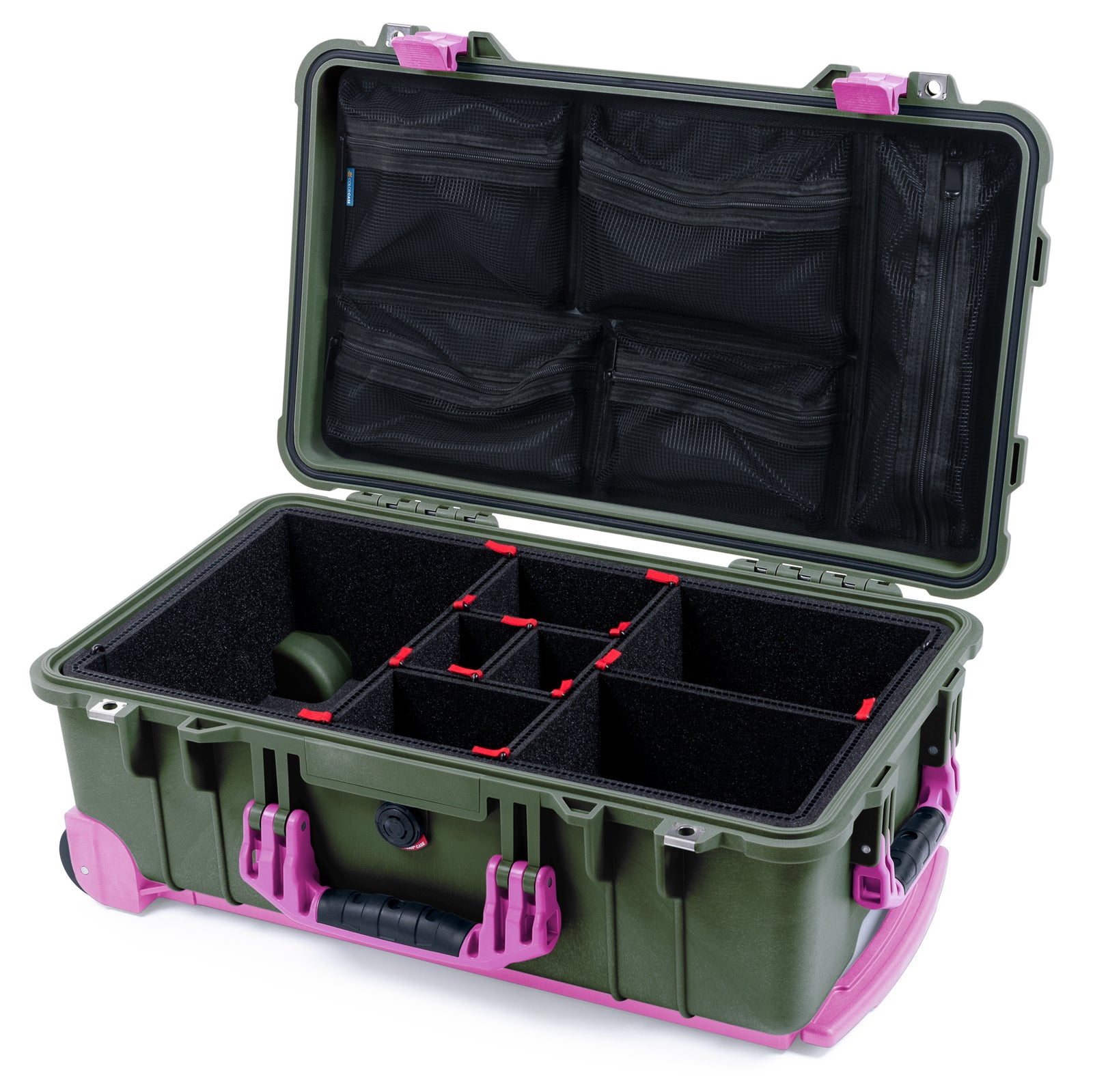Pelican 1510 Case - OD Green & Magenta Trolley