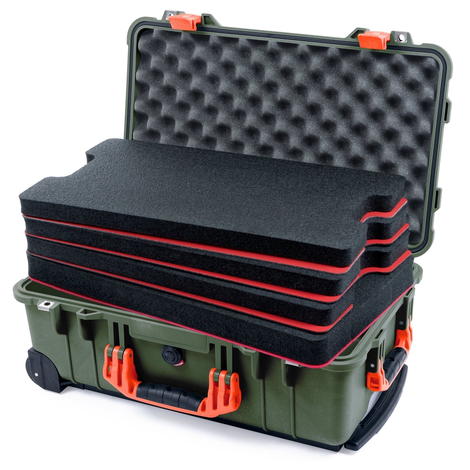 Pelican 1510 Case - OD Green & Orange - DIY Tool Foam Kit / Convolute Lid Foam