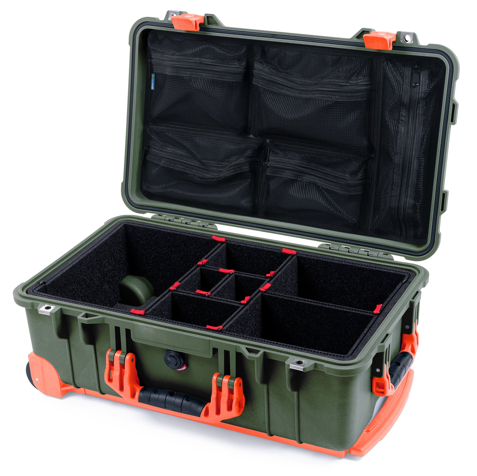 Pelican 1510 Case - OD Green & Orange Trolley