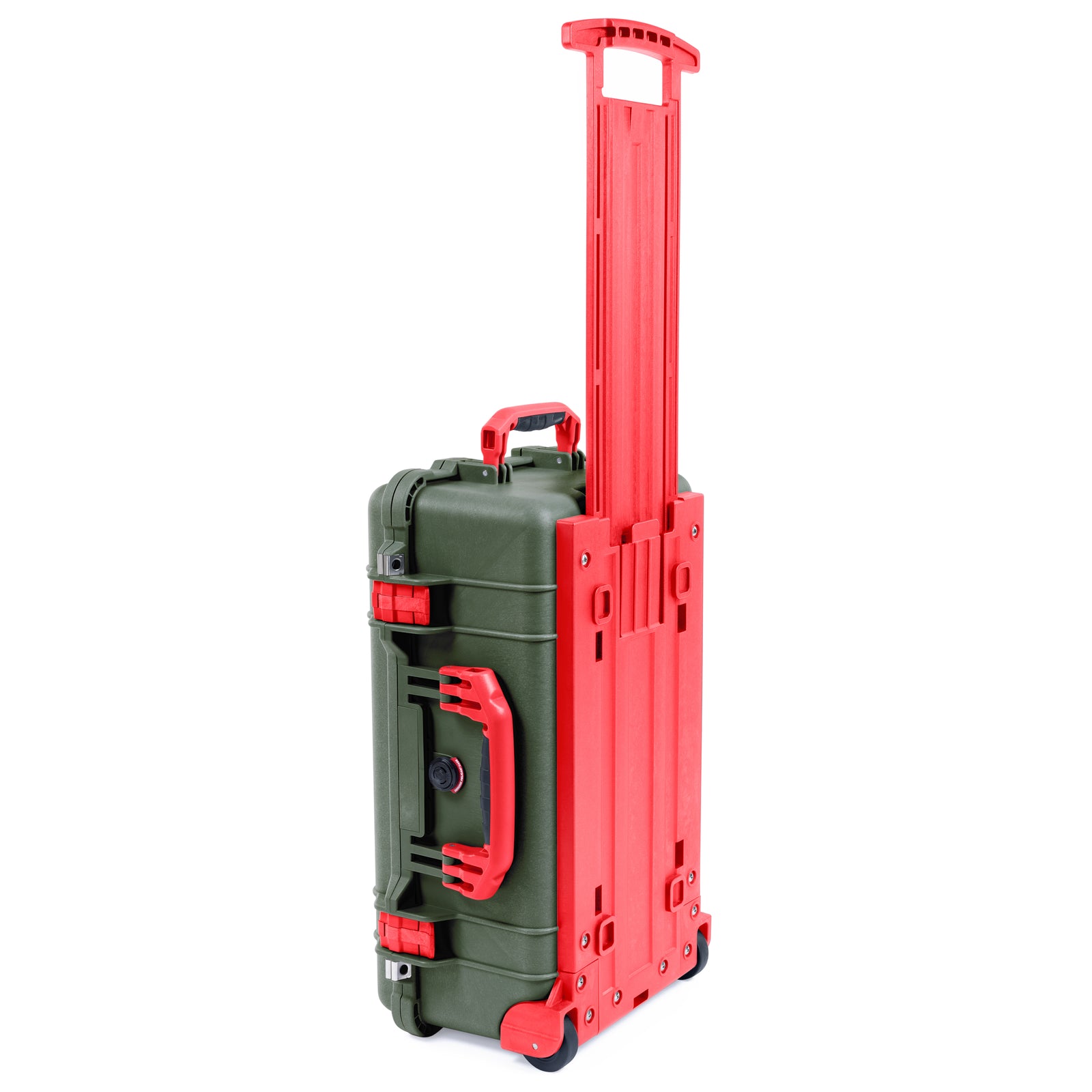 Pelican 1510 Case - OD Green & Red Trolley