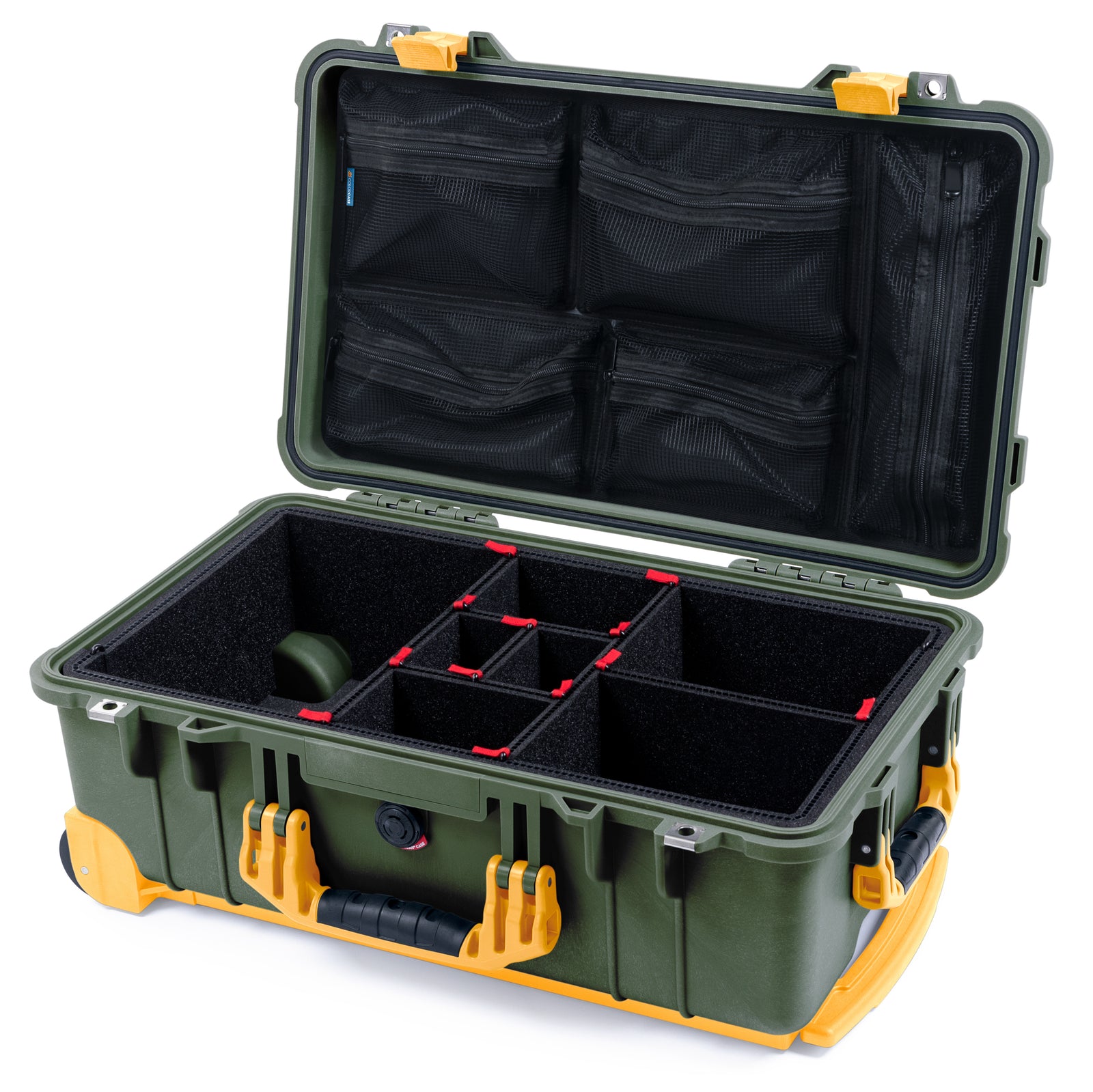 Pelican 1510 Case - OD Green & Yellow Trolley