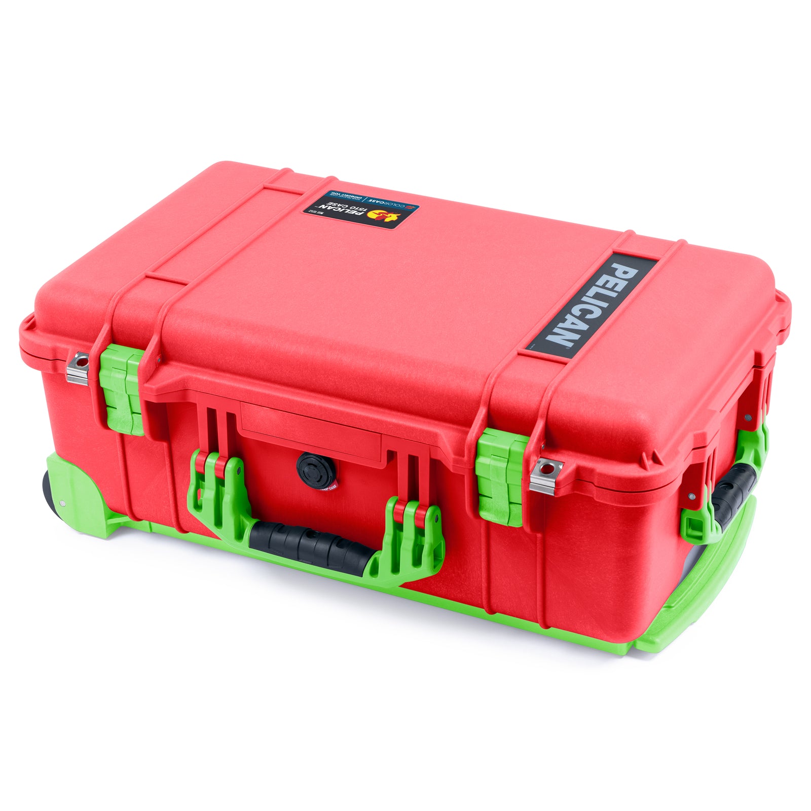 Pelican 1510 Case - Red & Lime Green Trolley