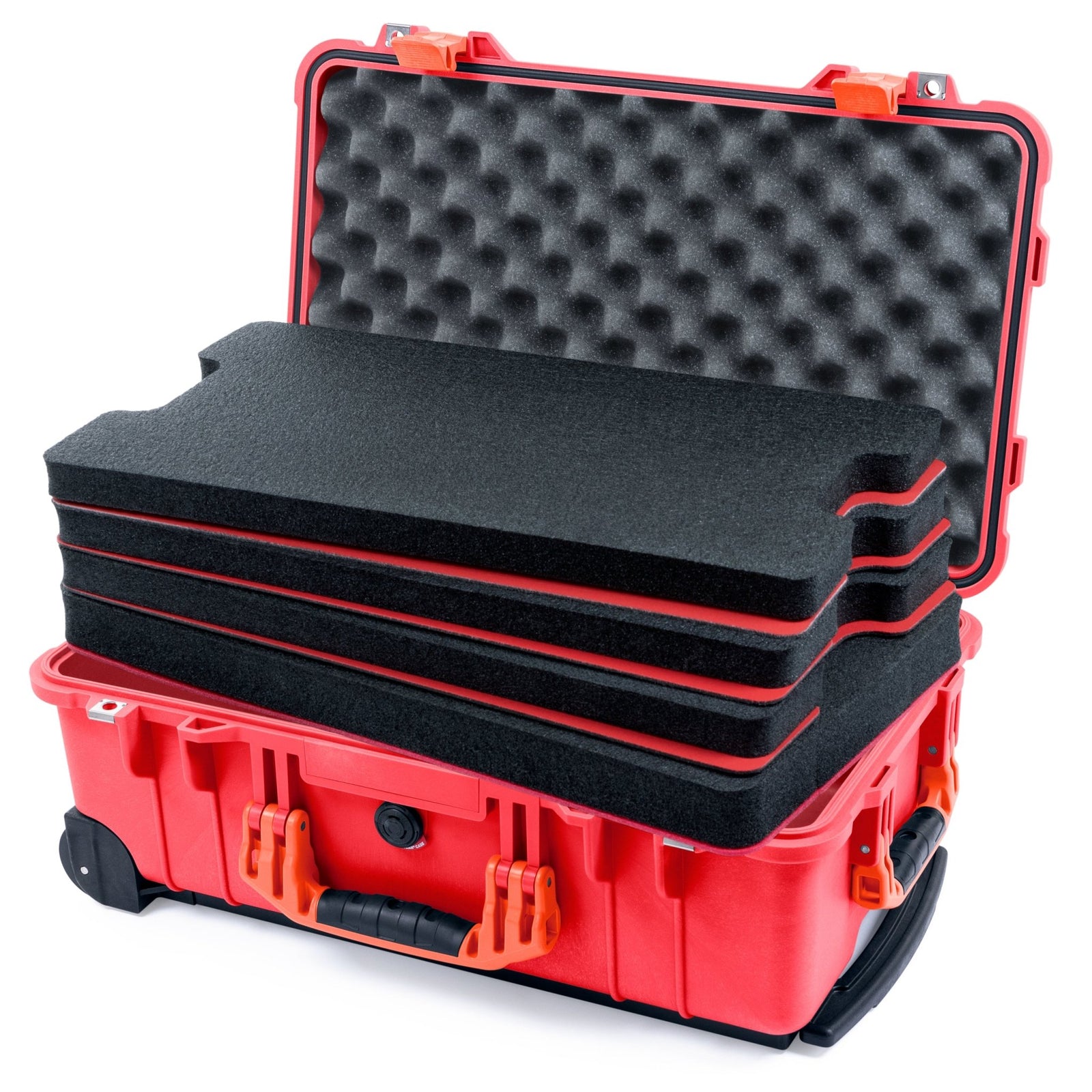 Pelican 1510 Case - Red & Orange - DIY Tool Foam Kit / Convolute Lid Foam