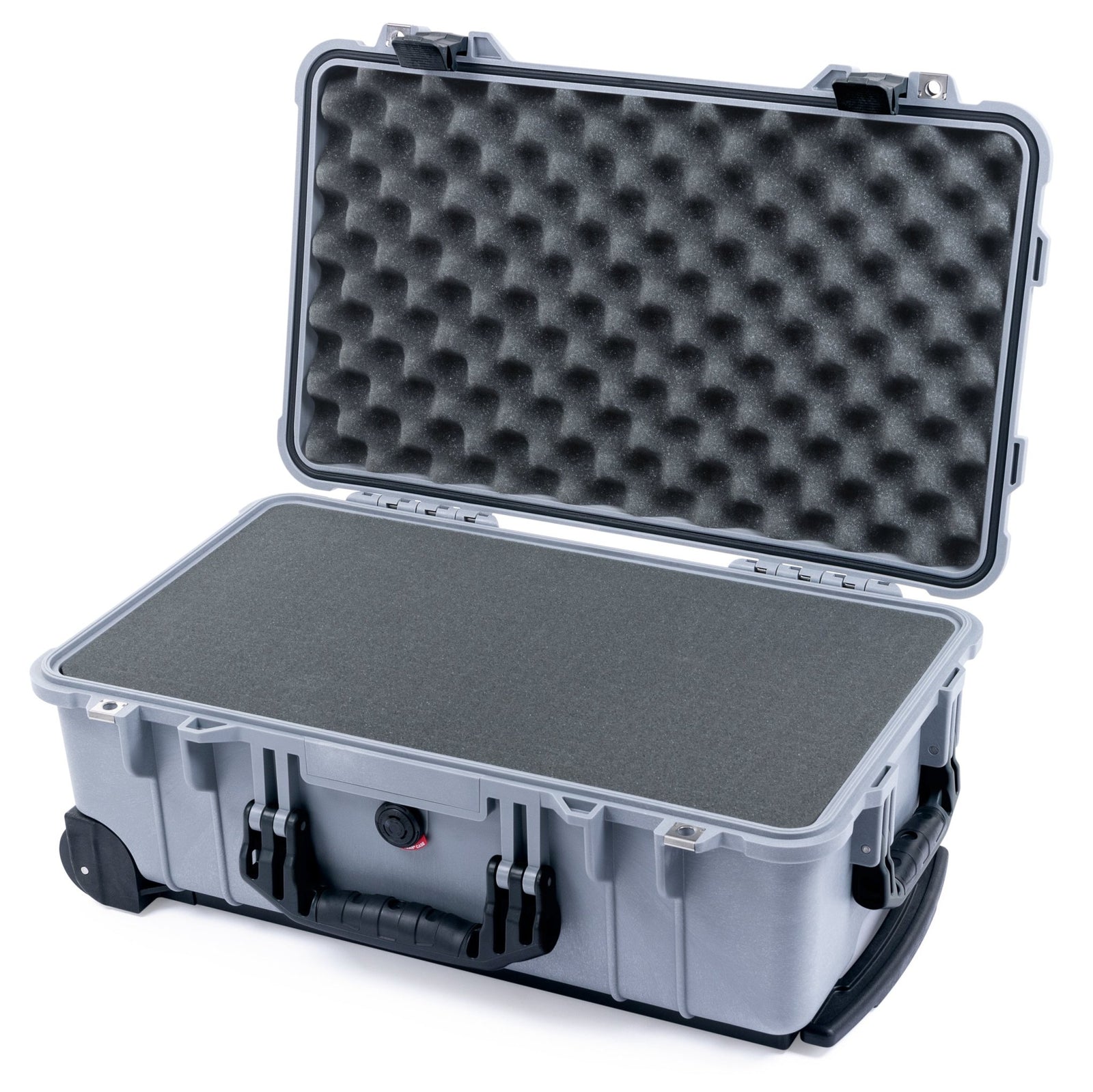 Pelican 1510 Case - Silver & Black - Pick & Pluck Foam / Convolute Lid Foam