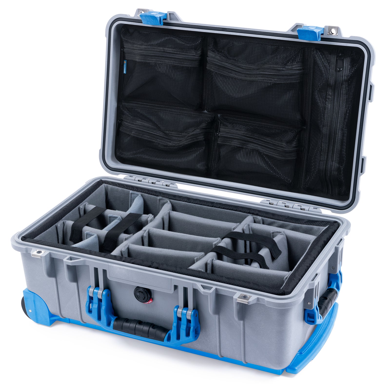 Pelican 1510 Case - Silver & Blue Trolley