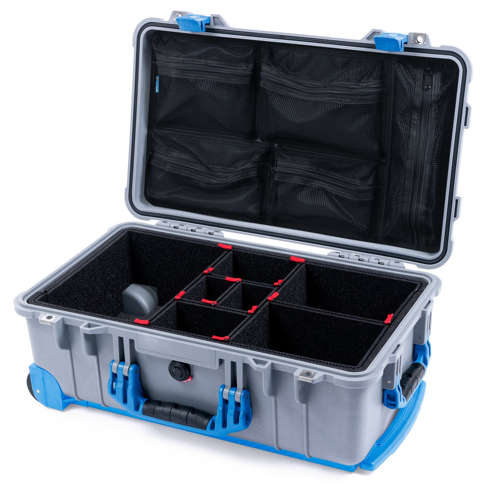 Pelican 1510 Case - Silver & Blue Trolley