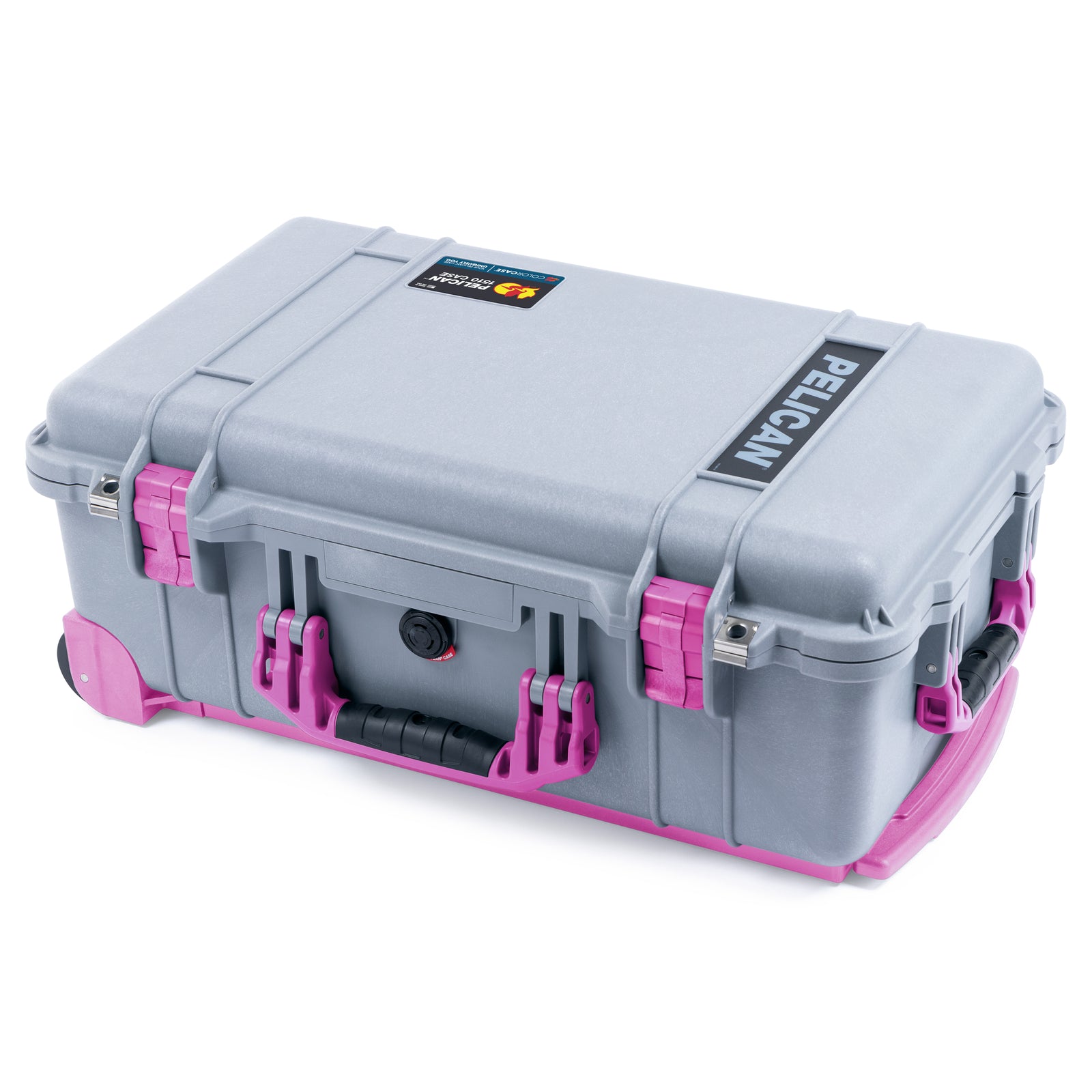 Pelican 1510 Case - Silver & Magenta Trolley