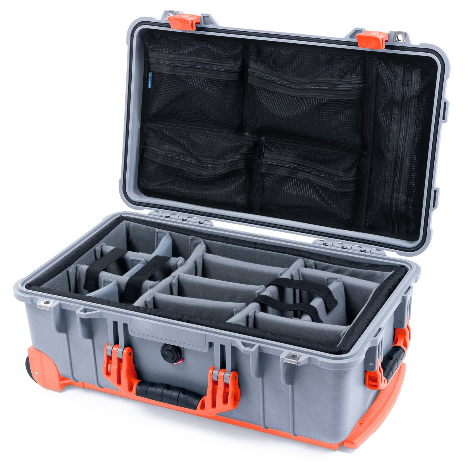 Pelican 1510 Case - Silver & Orange Trolley
