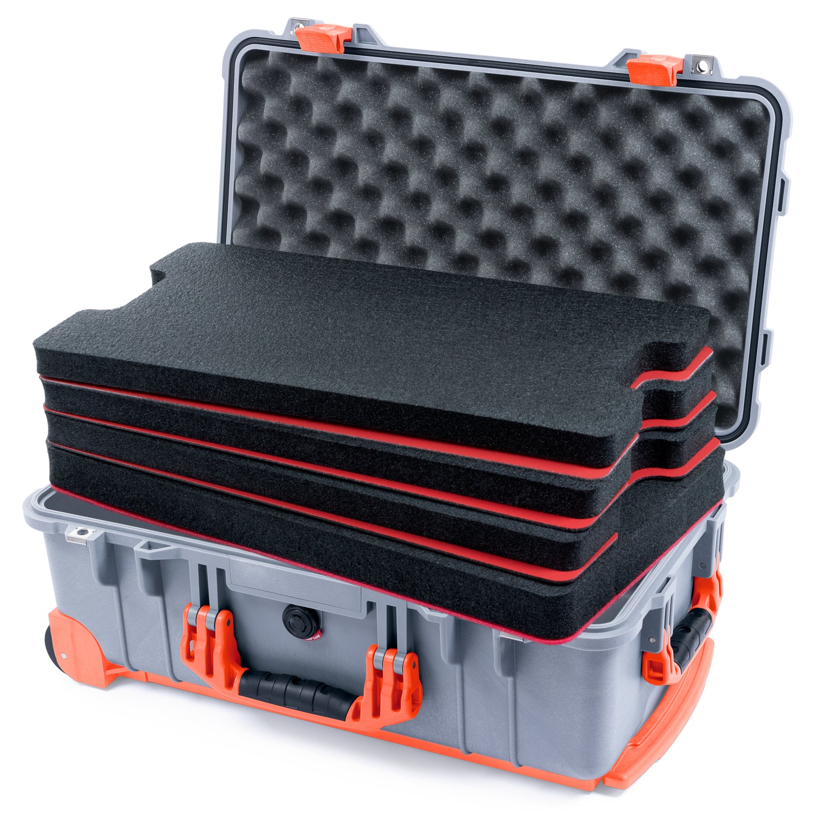 Pelican 1510 Case - Silver & Orange Trolley