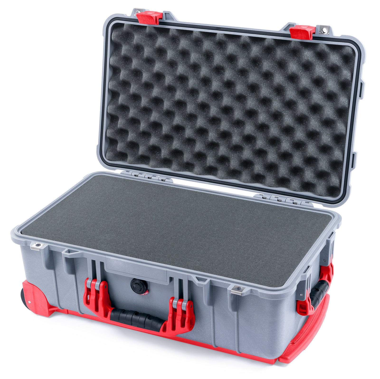 Pelican 1510 Case - Silver & Red Trolley