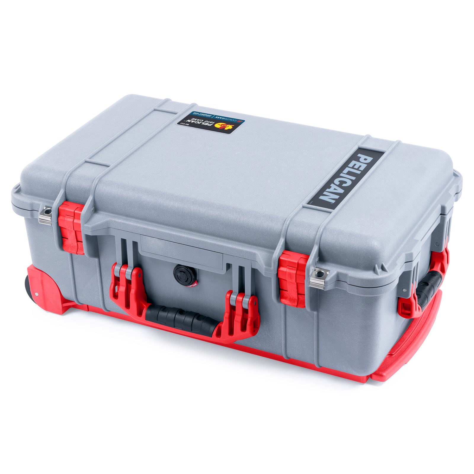 Pelican 1510 Case - Silver & Red Trolley