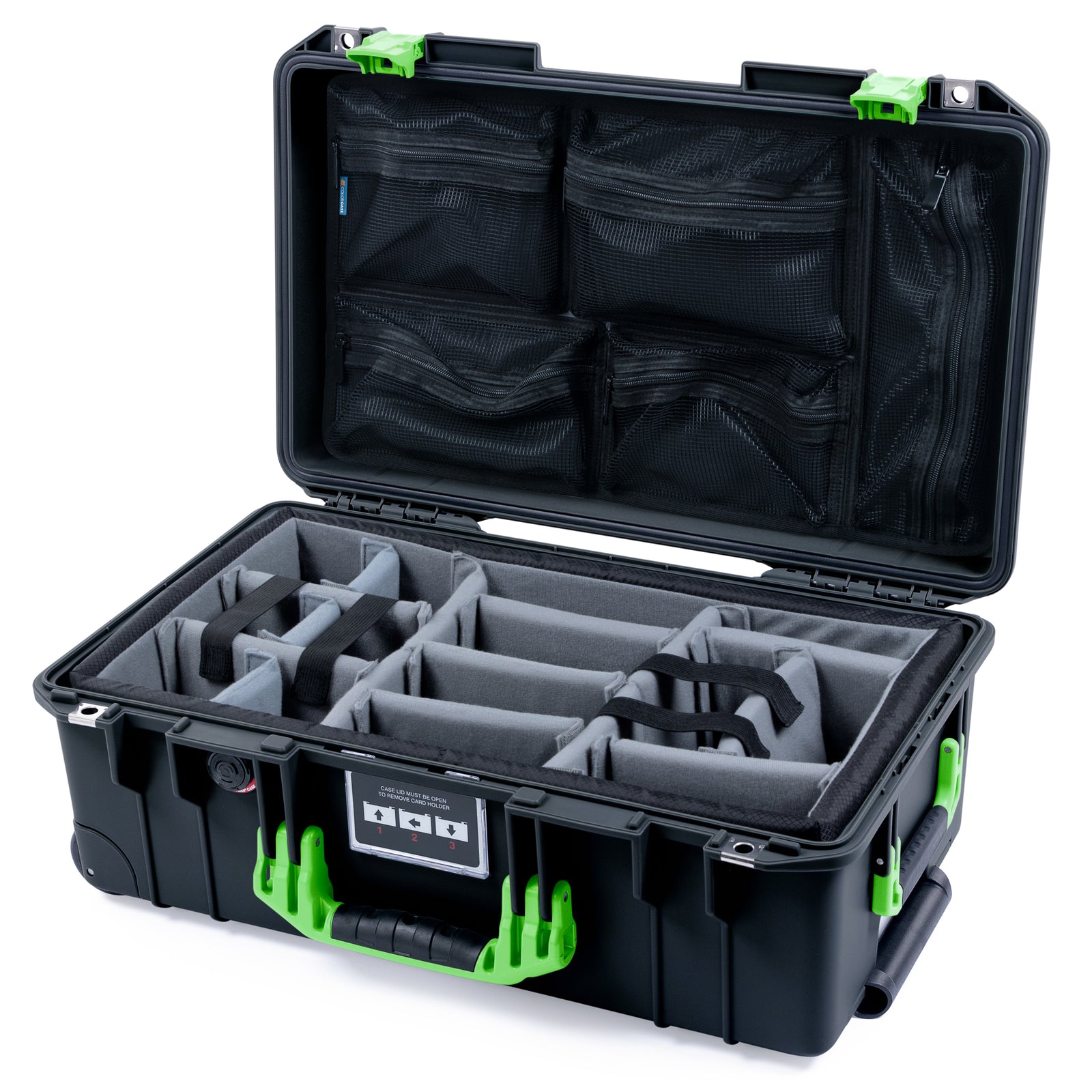 Pelican 1535 Air Carry-on Case - Black & Lime Green