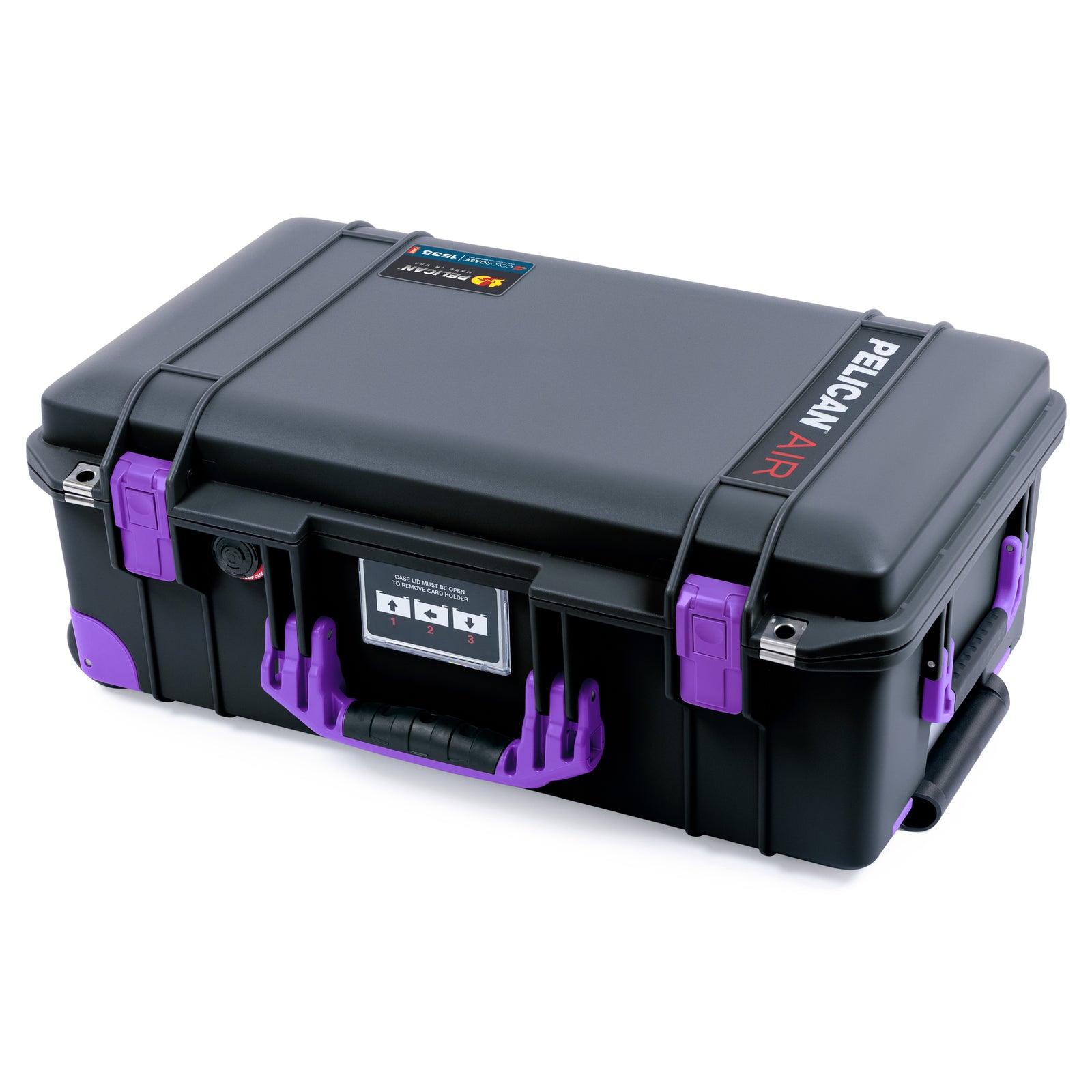 Pelican 1535 Air Carry-on Case - Black & Purple Trolley