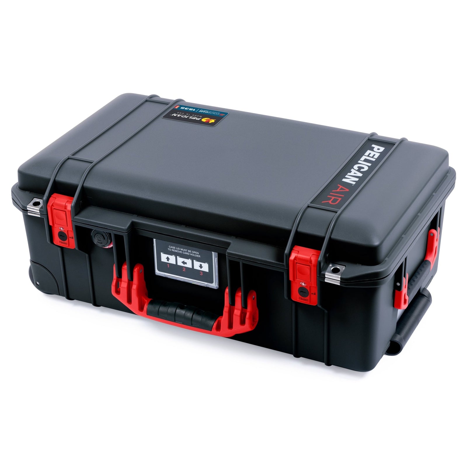 Pelican 1535 Air Carry - on Case - Black & Red TSA Latches - Empty