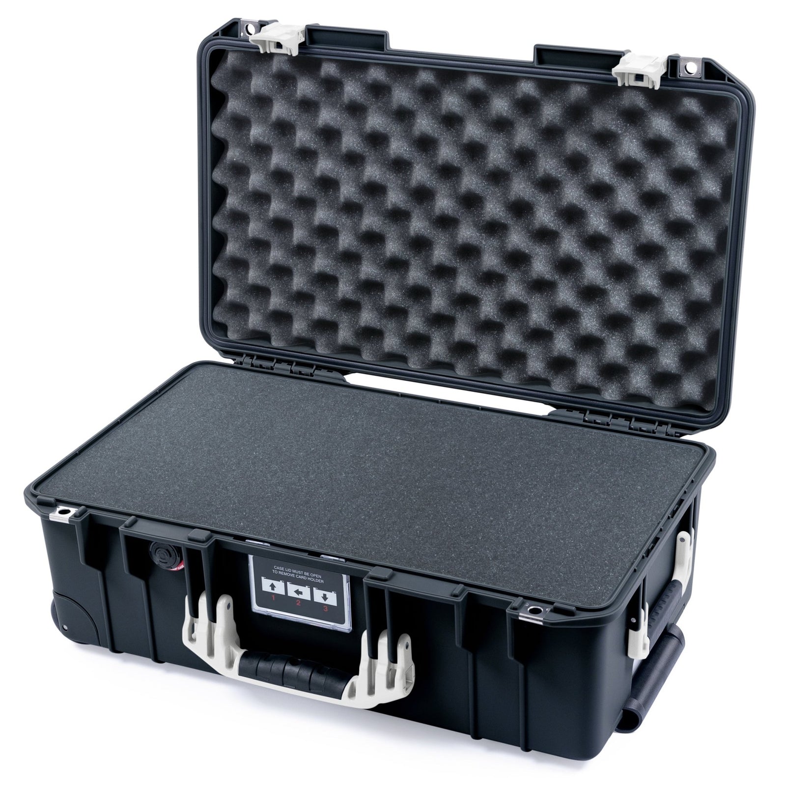 Pelican 1535 Air Carry - on Case - Black & White - Pick & Pluck Foam / Convoluted Lid Foam