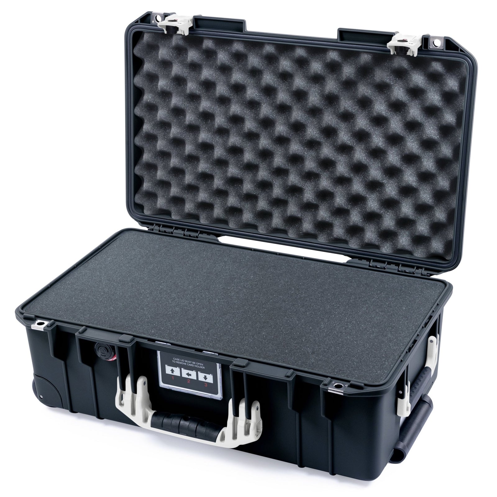 Pelican 1535 Air Carry - on Case - Black & White TSA Latches - Pick & Pluck Foam / Convoluted Lid Foam
