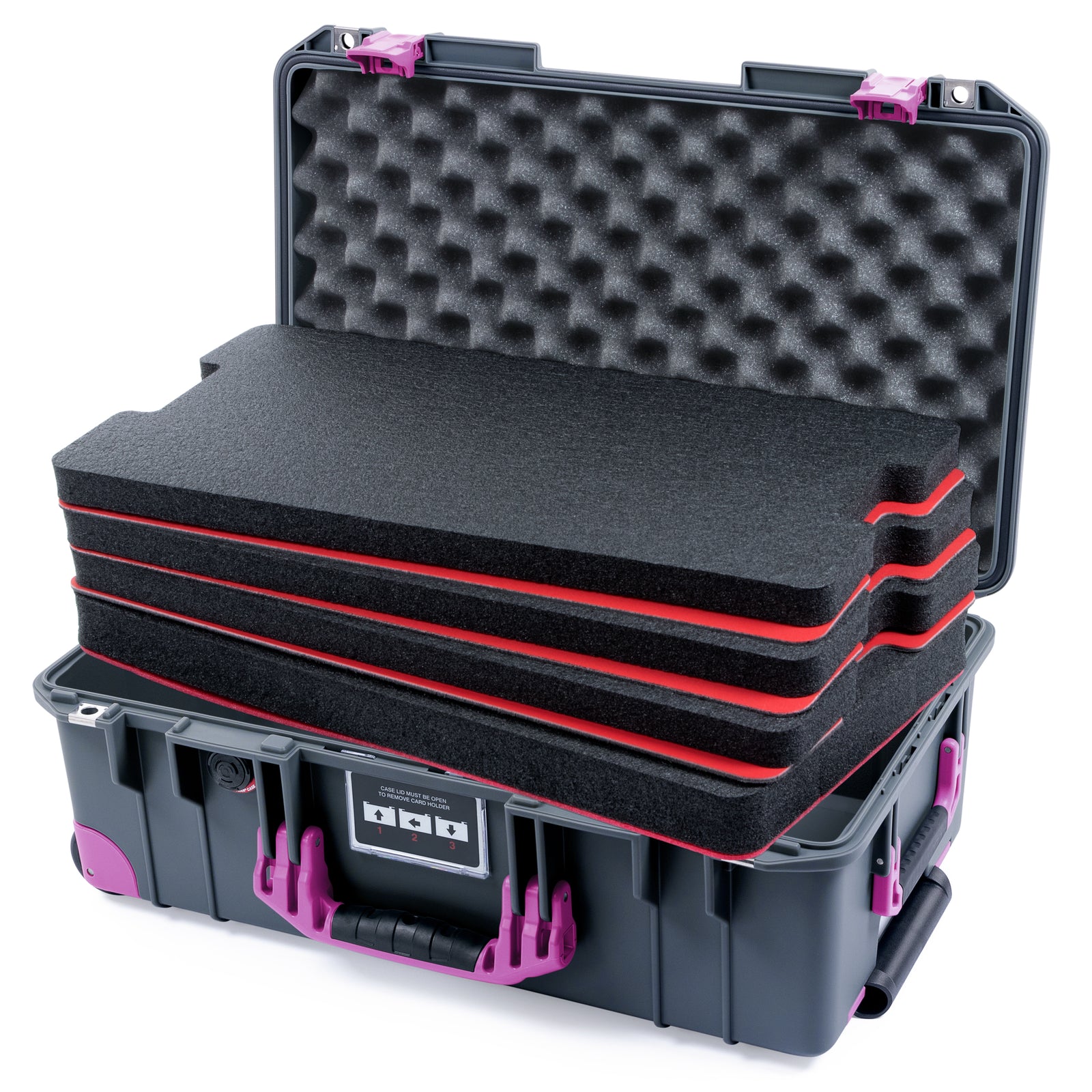 Pelican 1535 Air Carry-on Case - Charcoal & Magenta Trolley
