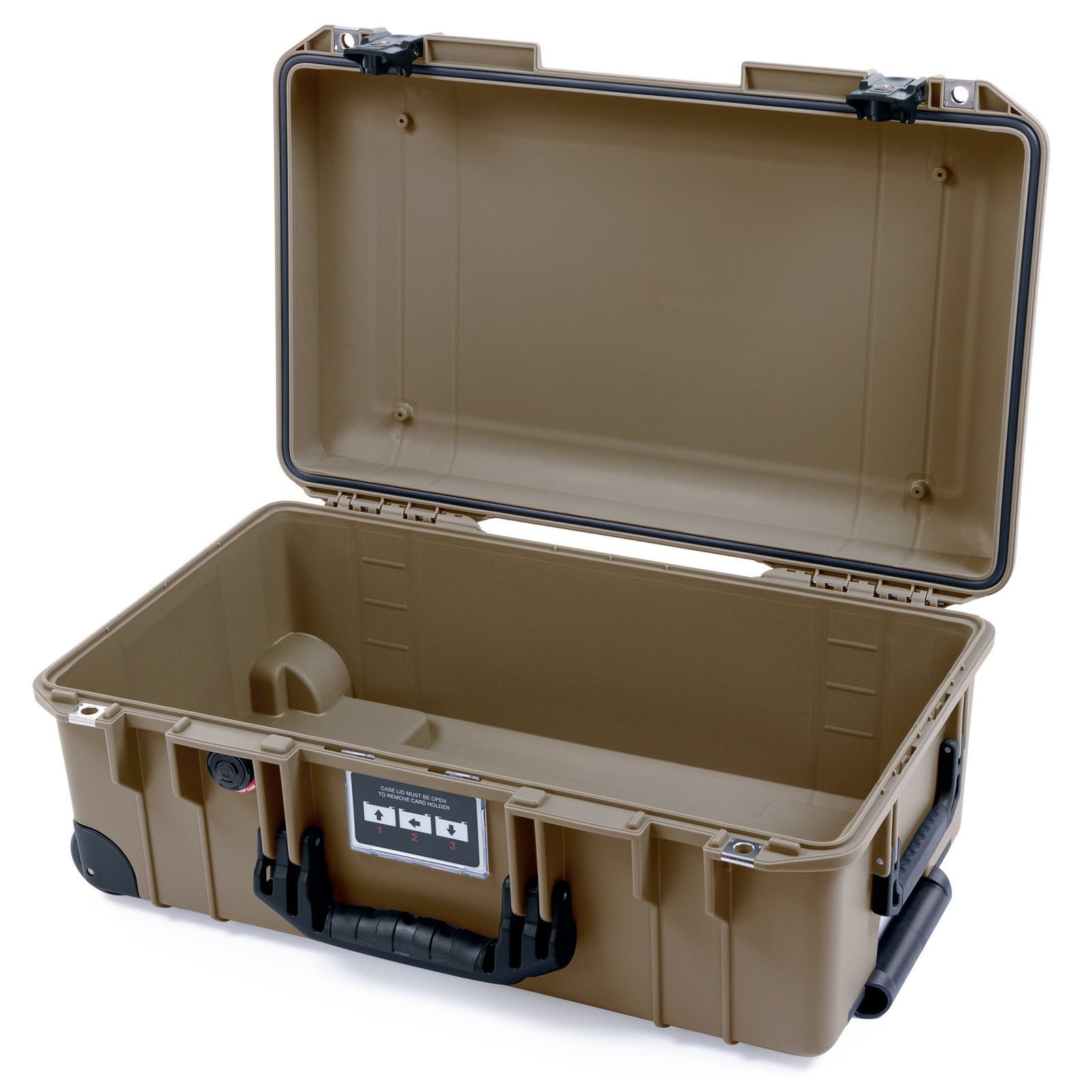 Pelican 1535 Air Carry - on Case - Dark Desert Dirt & Black TSA Latches + Trolley - Empty