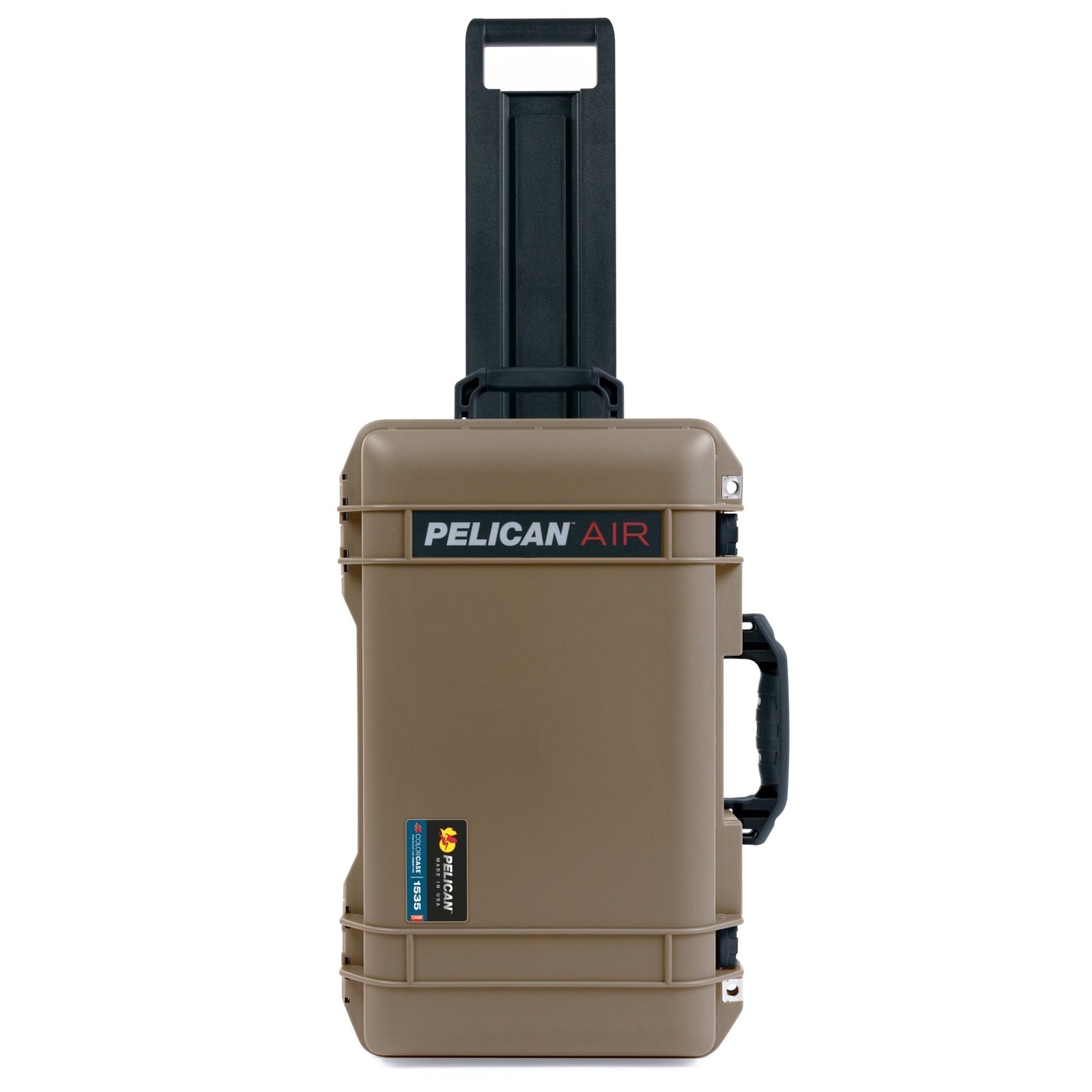 Pelican 1535 Air Carry - on Case - Dark Desert Dirt & Black TSA Latches + Trolley - Empty