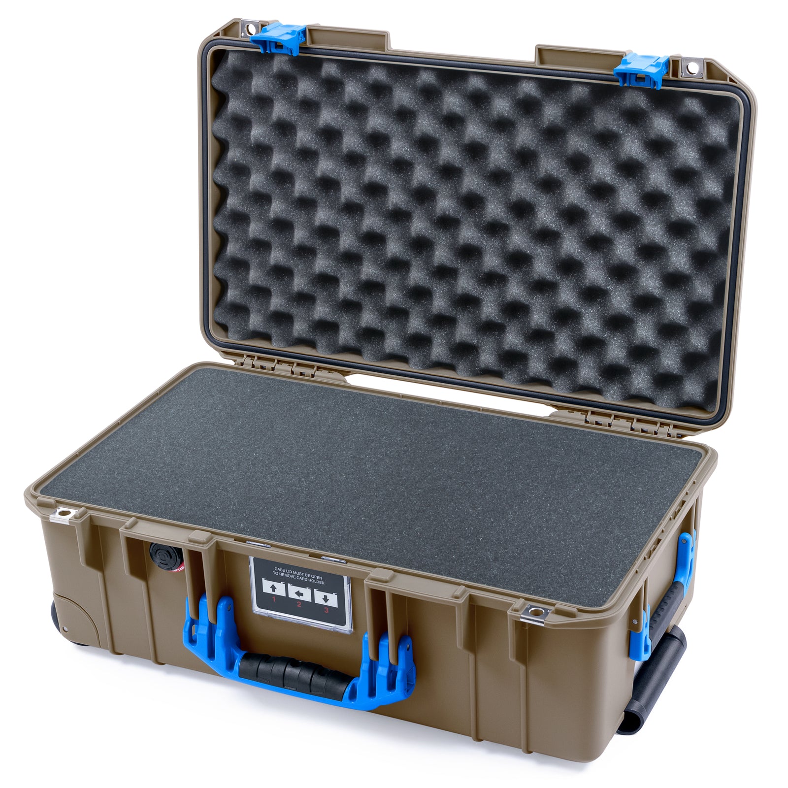 Pelican 1535 Air Carry-on Case - Dark Desert Dirt & Blue - Pick & Pluck Foam / Convoluted Lid Foam