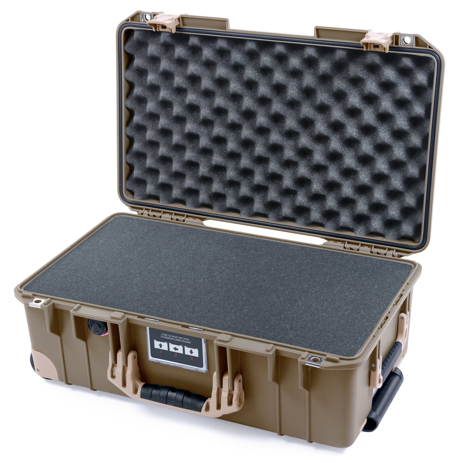 Pelican 1535 Air Carry - on Case - Dark Desert Dirt & Desert Tan Trolley - Pick & Pluck Foam / Convoluted Lid Foam