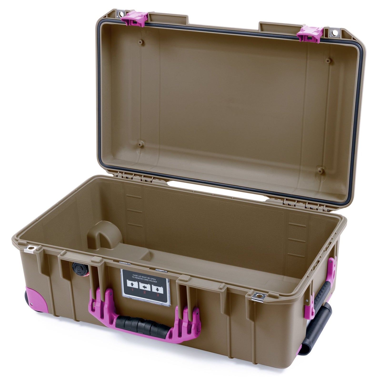 Pelican 1535 Air Carry-on Case - Dark Desert Dirt & Magenta Trolley - Empty