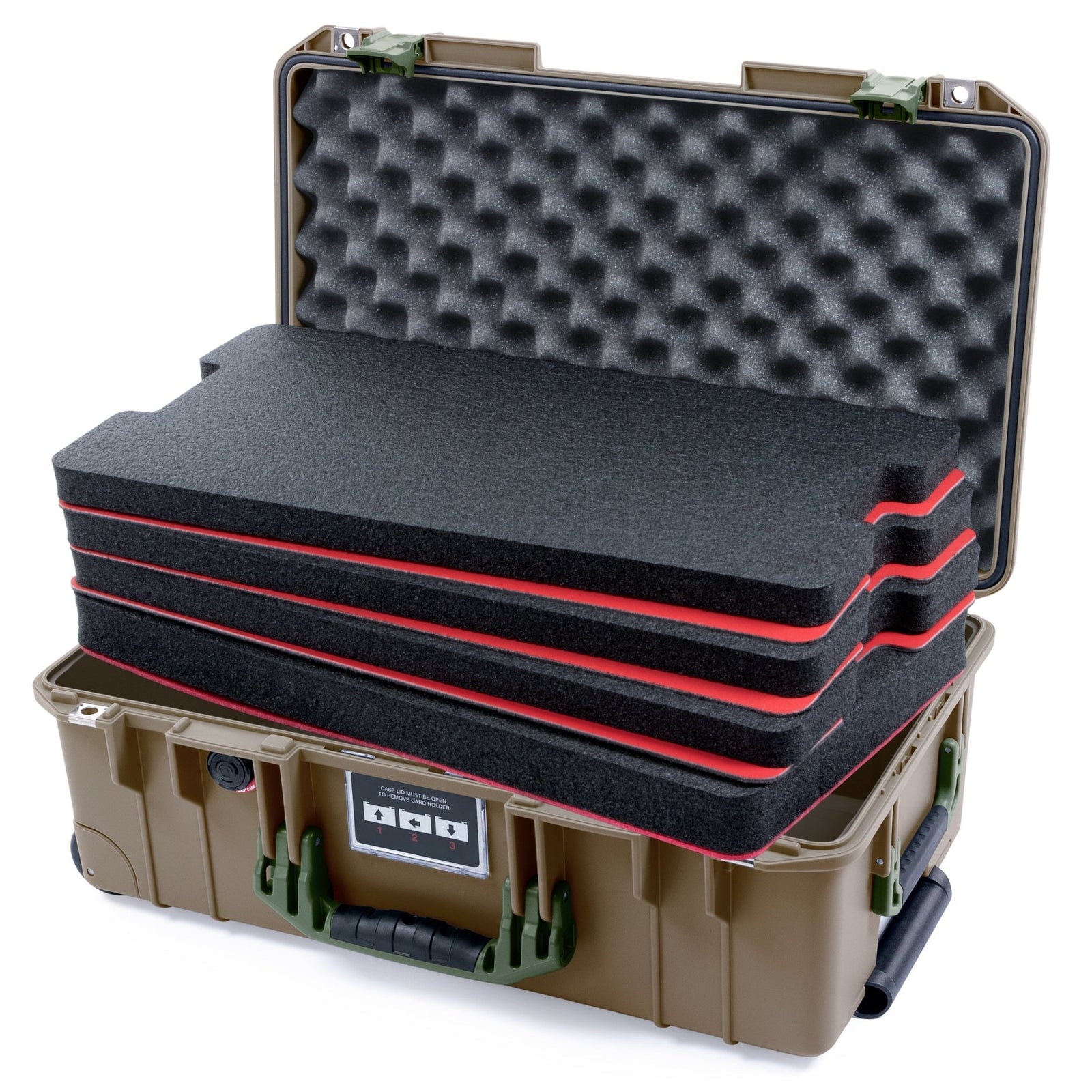 Pelican 1535 Air Carry - on Case - Dark Desert Dirt & OD Green - DIY Tool Foam Kit / Convoluted Lid Foam
