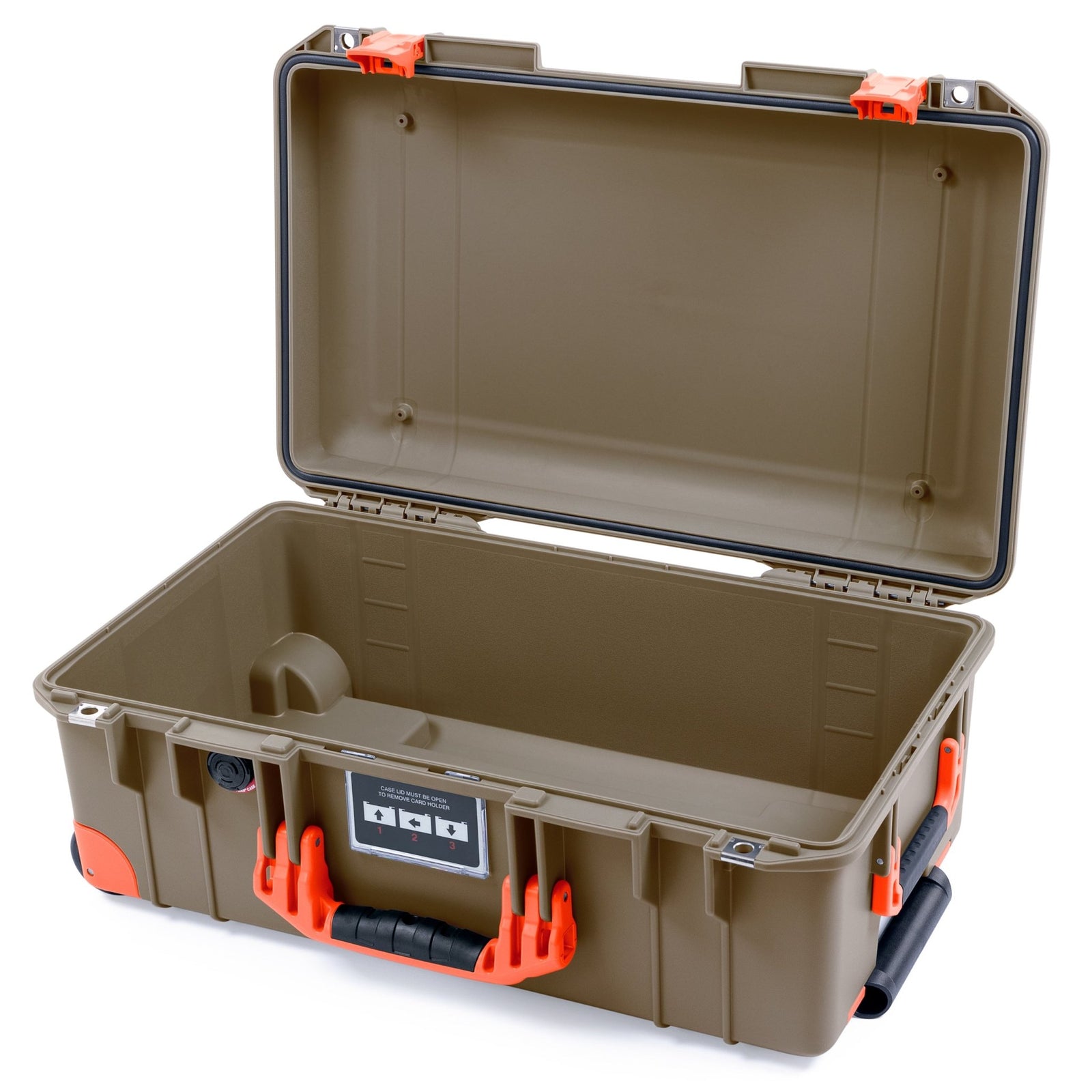 Pelican 1535 Air Carry - on Case - Dark Desert Dirt & Orange Trolley - Empty