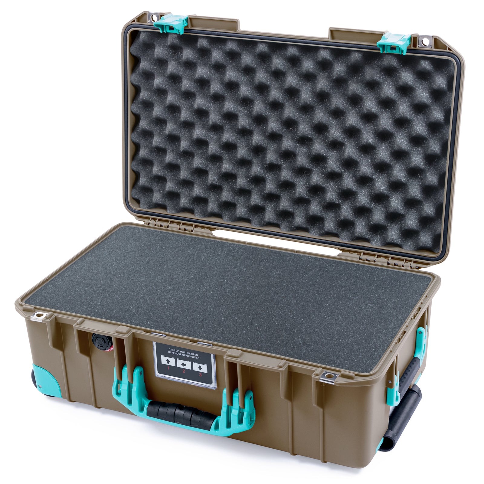 Pelican 1535 Air Carry-on Case - Dark Desert Dirt & Teal Trolley