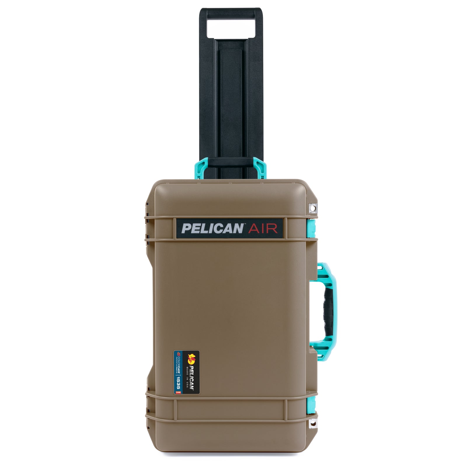Pelican 1535 Air Carry-on Case - Dark Desert Dirt & Teal Trolley