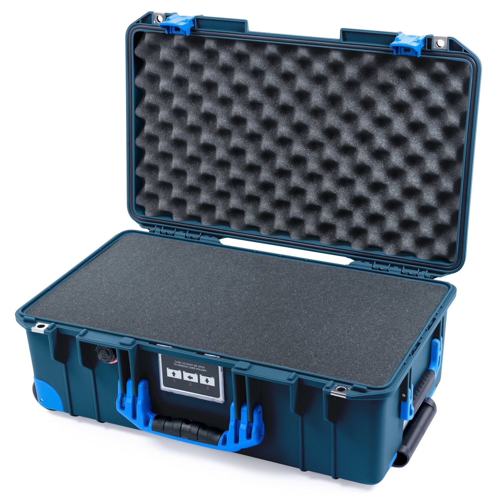 Pelican 1535 Air Carry - on Case - Deep Pacific & Blue Trolley - Pick & Pluck Foam / Convoluted Lid Foam