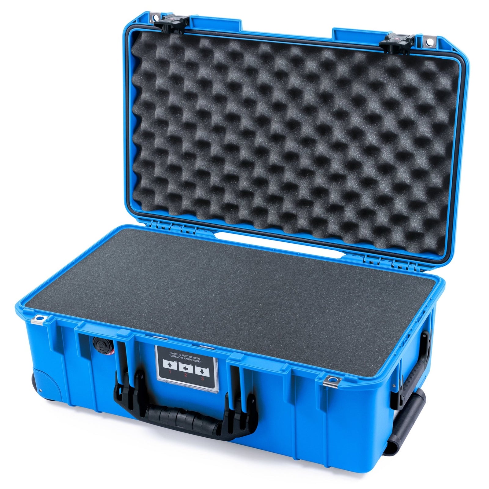 Pelican 1535 Air Carry-on Case - Electric Blue & Black TSA Latches - Pick & Pluck Foam / Convoluted Lid Foam