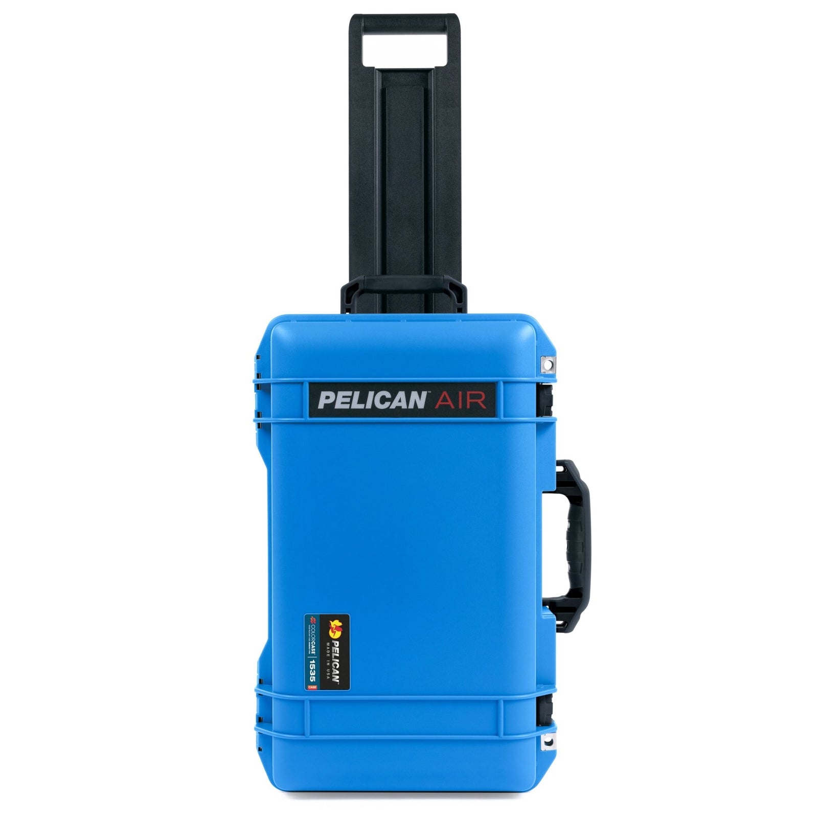 Pelican 1535 Air Carry-on Case - Electric Blue & Black - Upright View of Front