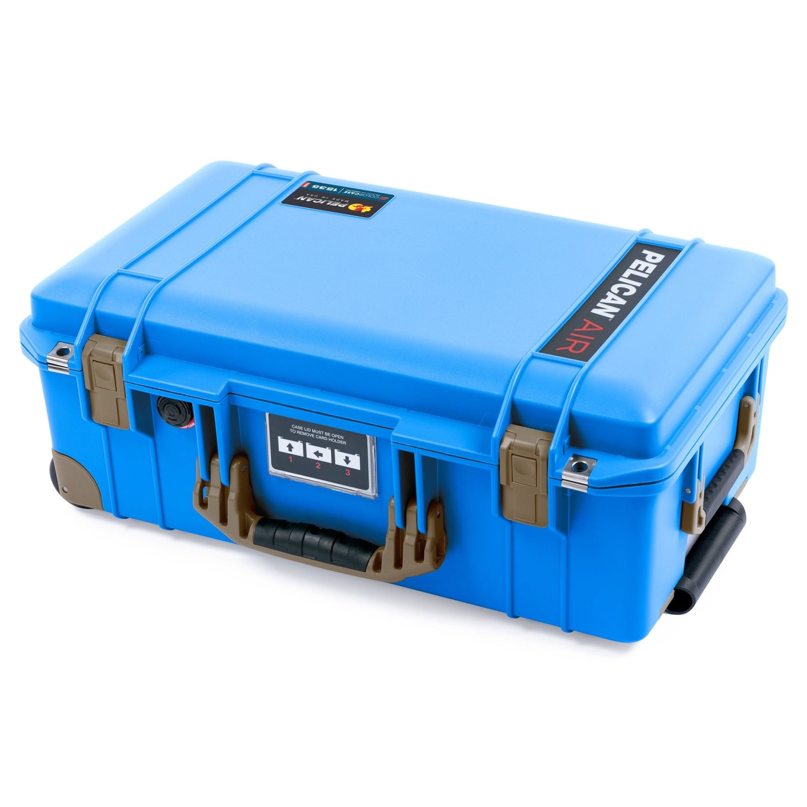 Pelican 1535 Air Carry - on Case - Electric Blue & Dark Desert Dirt Trolley - Empty