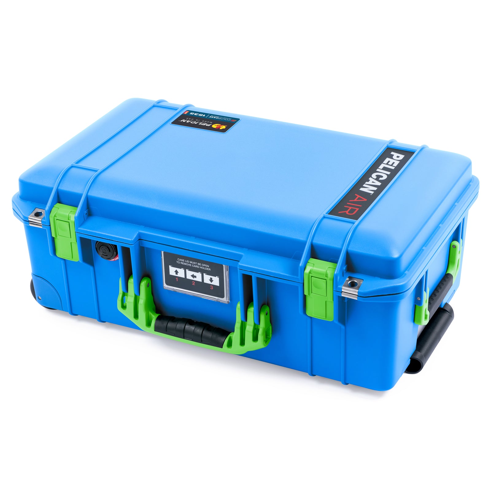 Pelican 1535 Air Carry-on Case - Electric Blue & Lime Green