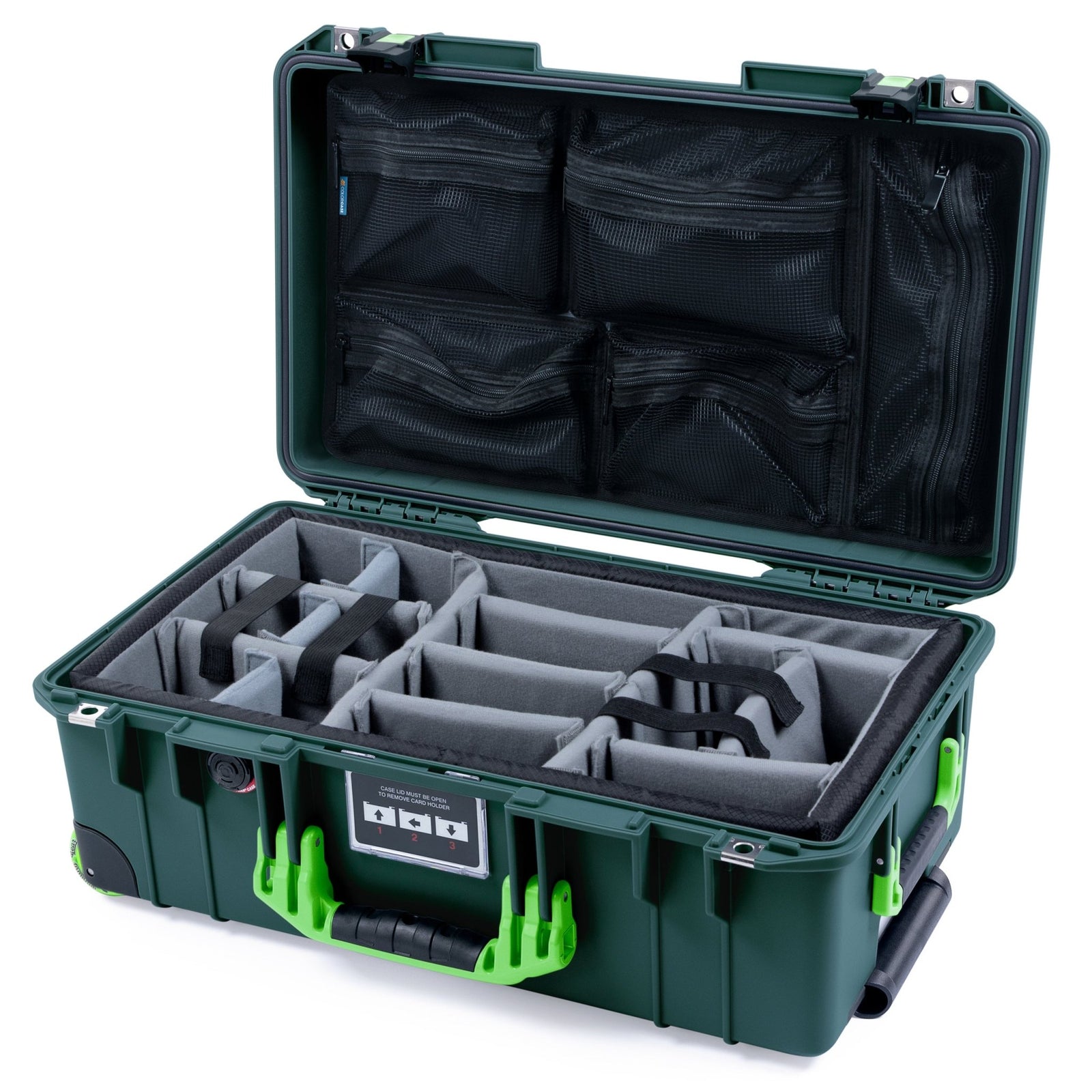 Pelican 1535 Air Formula Series Case - Silverstone - Padded Microfiber Dividers / Mesh Lid Organizer