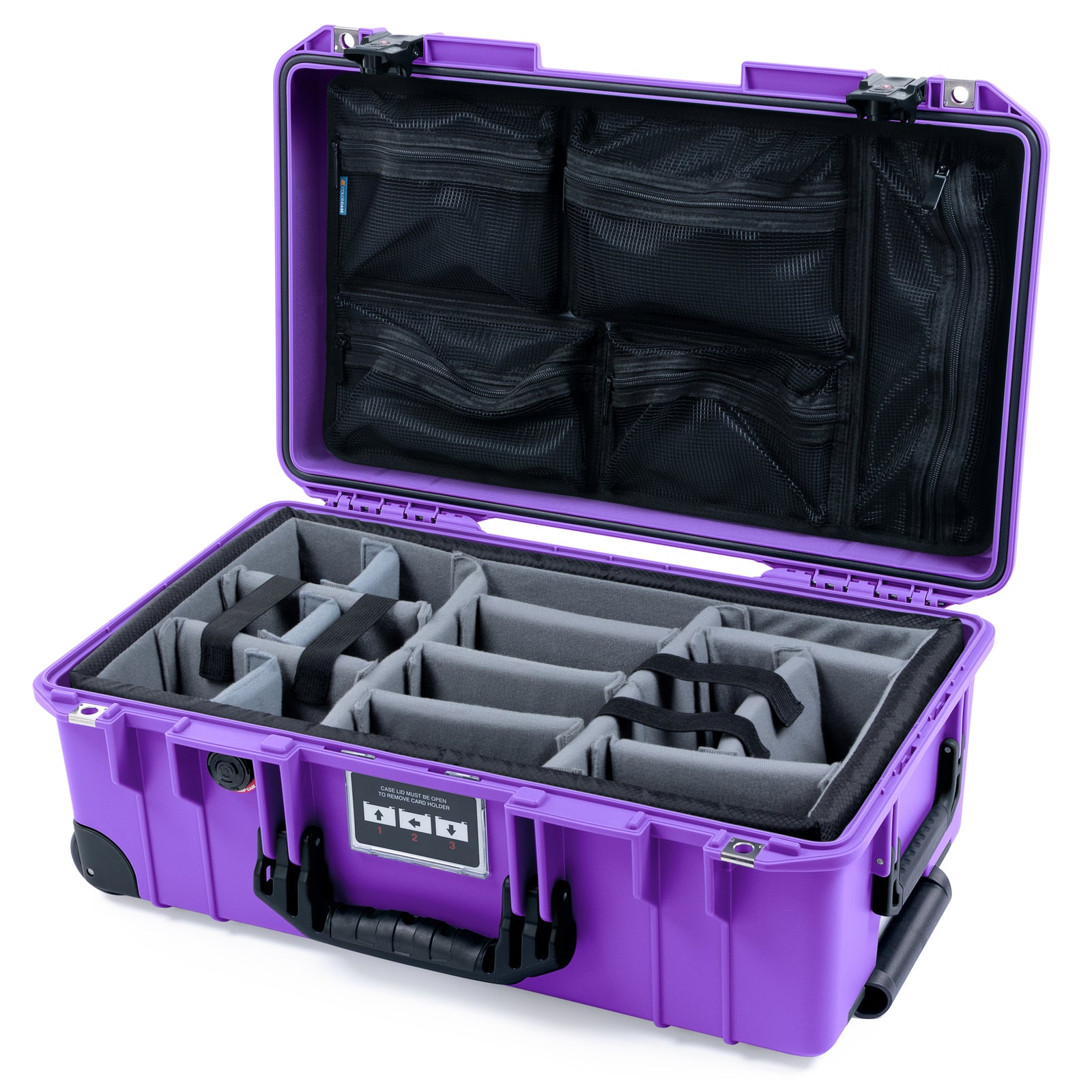 Pelican 1535 Air Carry-on Case - Galaxy Purple & Black TSA Latches + Trolley