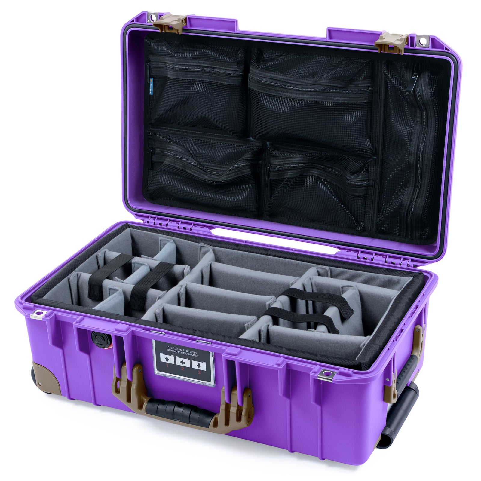 Pelican 1535 Air Carry-on Case - Galaxy Purple & Dark Desert Dirt Trolley