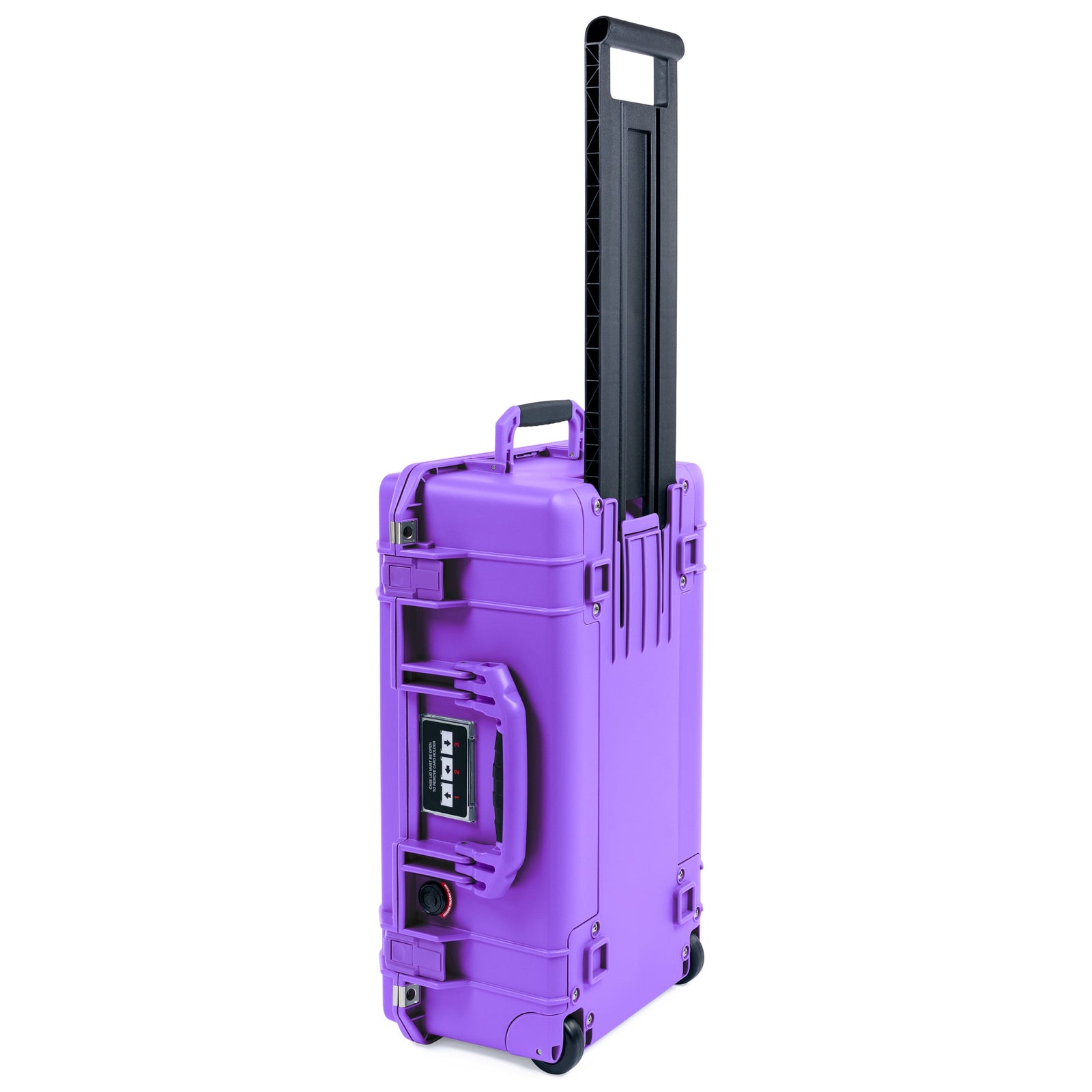 Purple Pelican 1535 Air Carry-on Case with Purple Handles and Latches - Closed Front Angled View