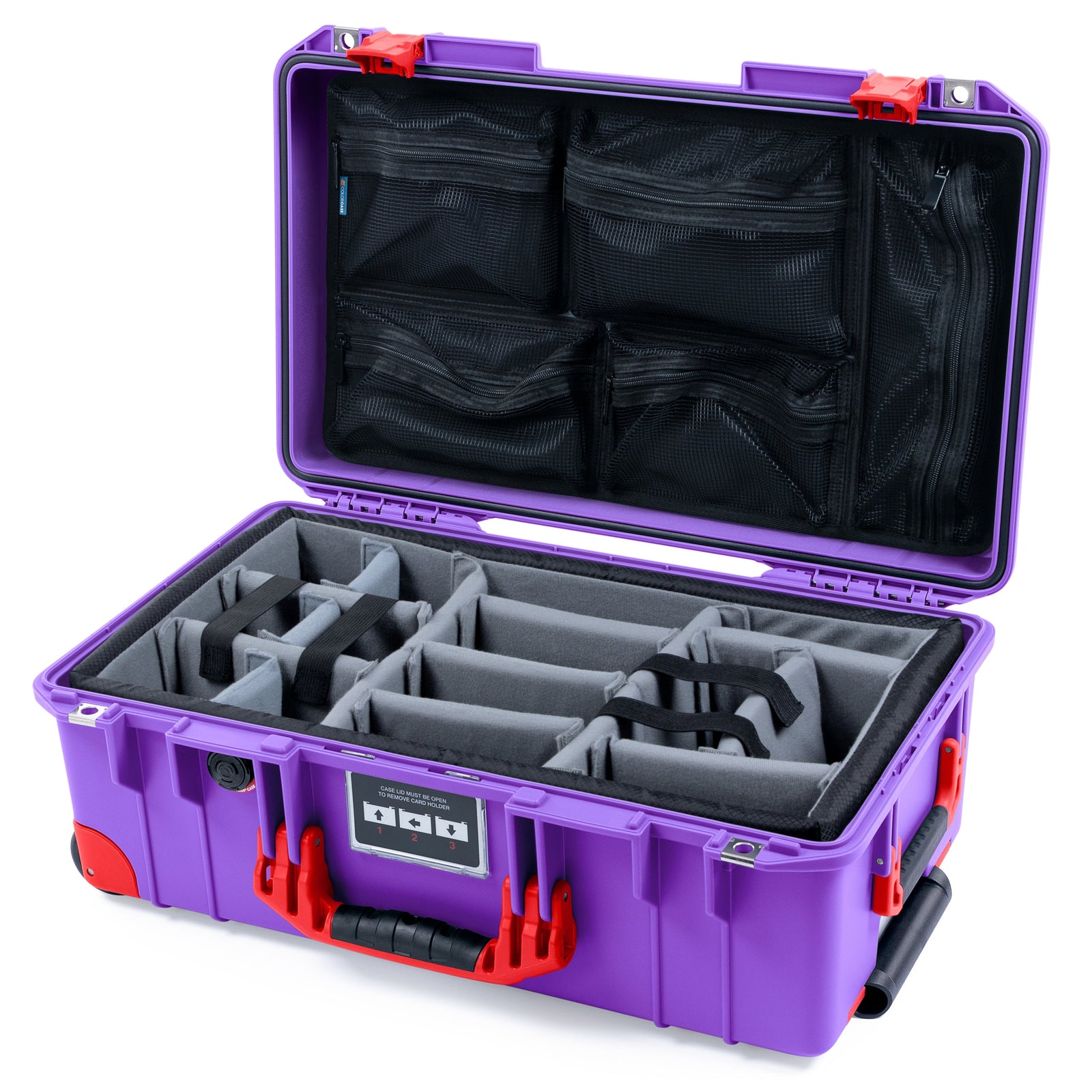 Pelican 1535 Air Carry-on Case - Galaxy Purple & Red Trolley