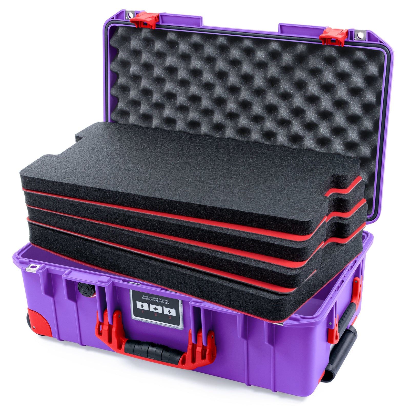 Pelican 1535 Air Carry-on Case - Galaxy Purple & Red Trolley