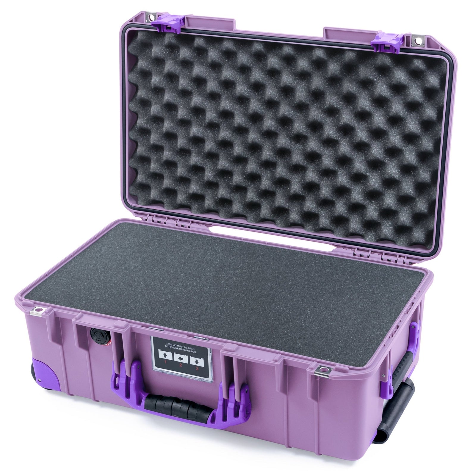 Pelican 1535 Air Carry - on Case - Lilac & Purple Trolley - Pick & Pluck Foam / Convoluted Lid Foam