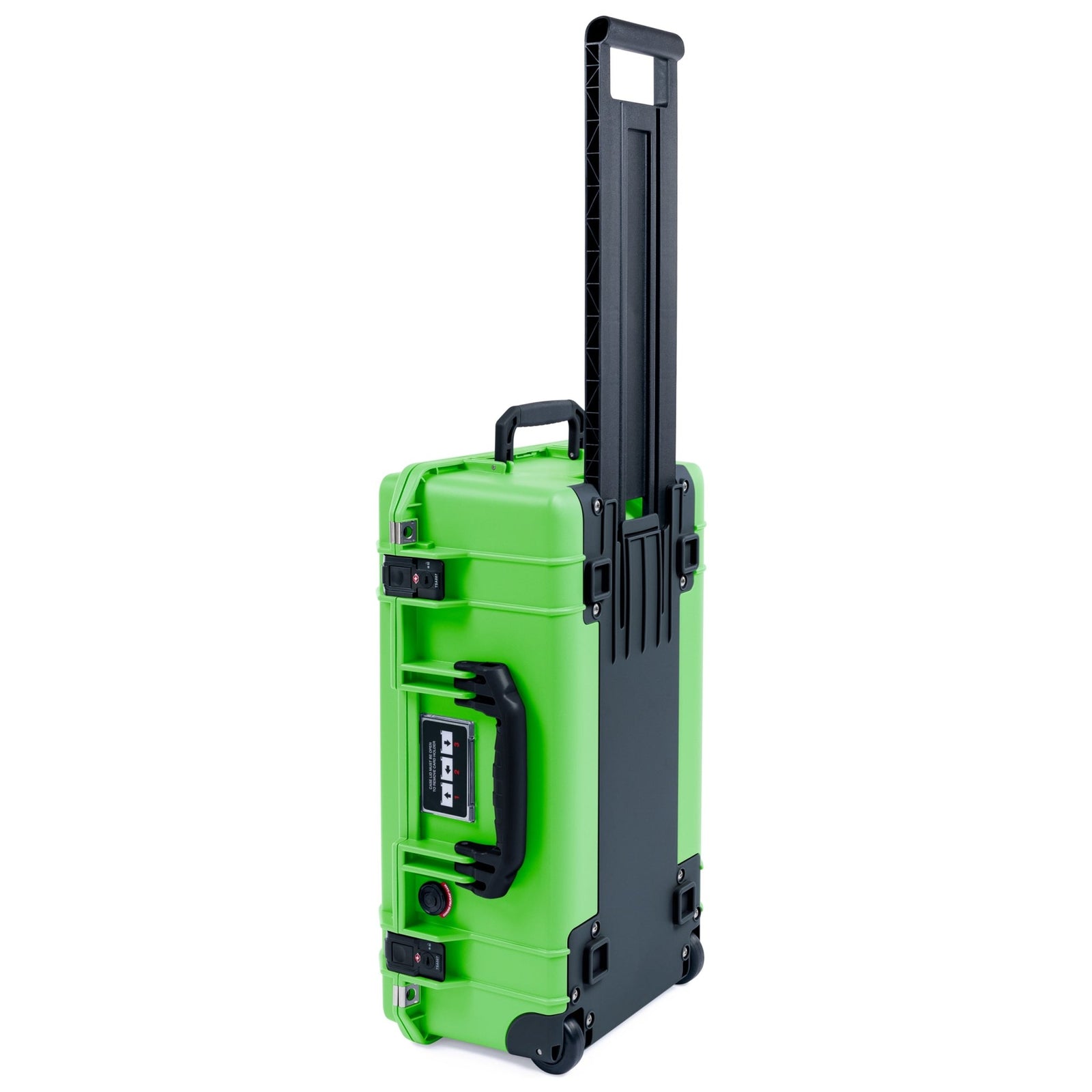 Pelican 1535 Air Carry - on Case - Lime Green & Black TSA Latches + Trolley - Empty