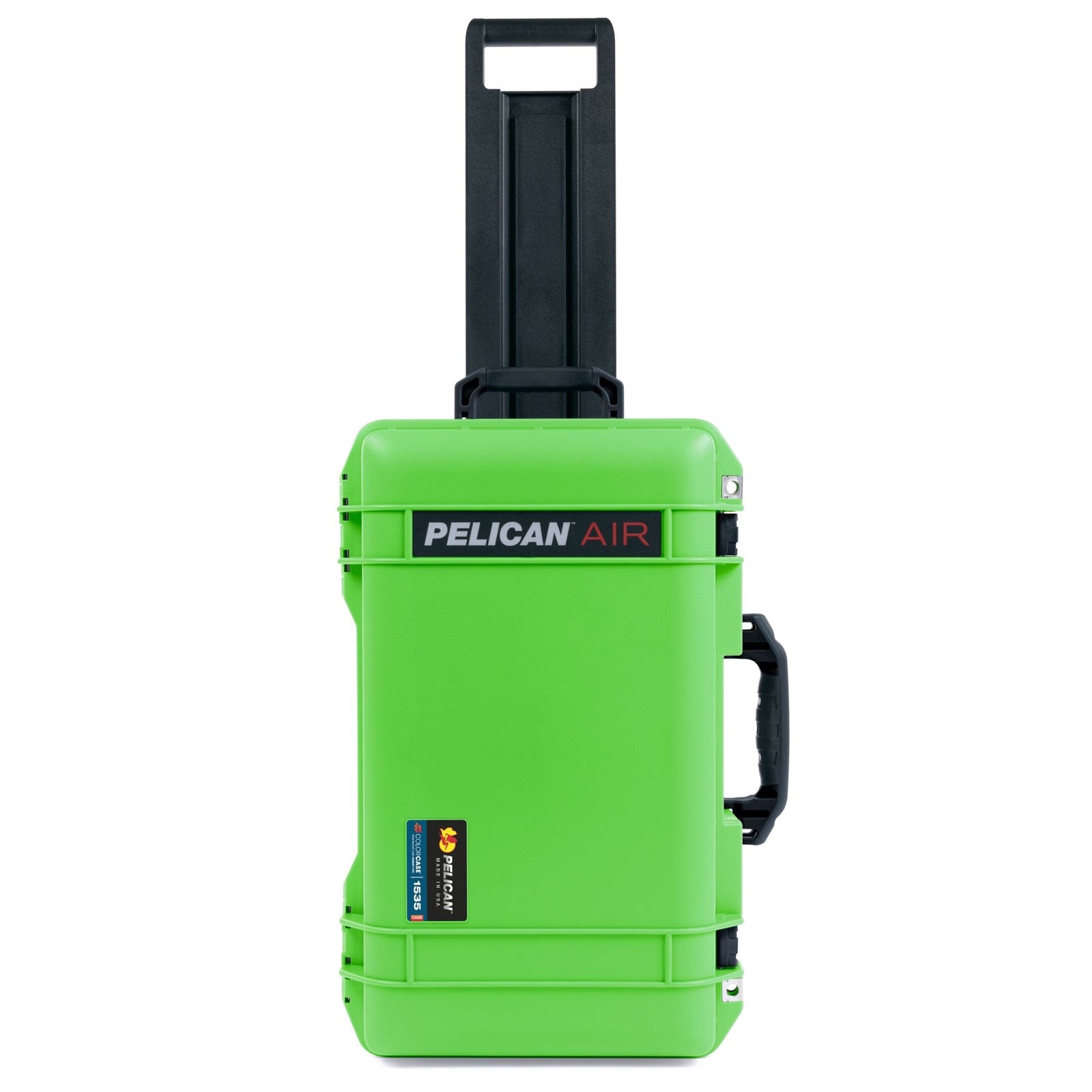 Pelican 1535 Air Carry - on Case - Lime Green & Black TSA Latches - Empty